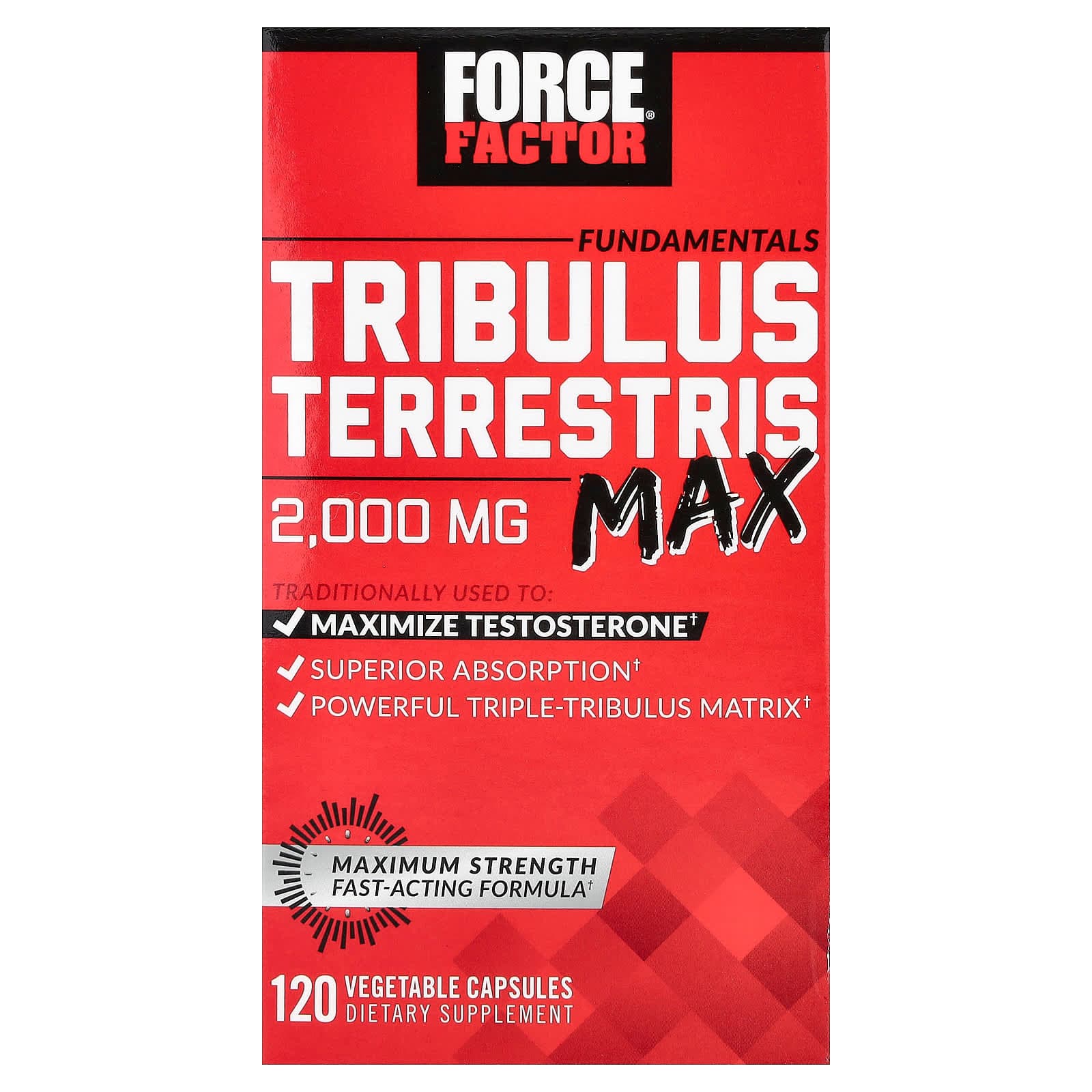 Force Factor Fundamentals, Tribulus Terrestris Max, 120 Vegetable Capsules de Force Factor