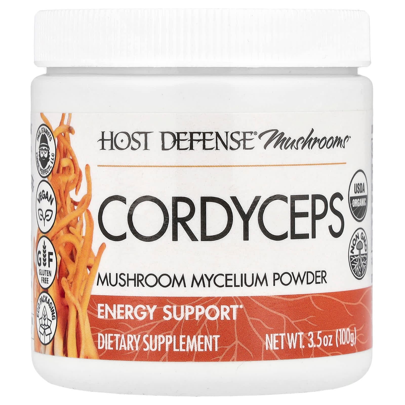 Host Defense Mushrooms, Cordyceps, Mushroom Mycelium Powder – 100 g de Host Defense