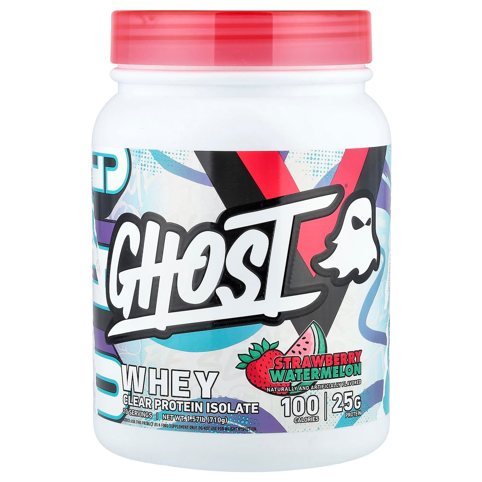 Ghost Whey, Clear Protein Isolate – Strawberry Watermelon – 710 g de Ghost
