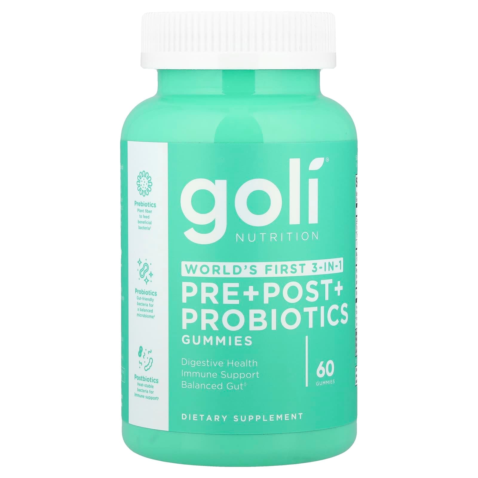 Goli Nutrition Pre+Post+Probiotics Gummies – 60 gommes de Goli Nutrition