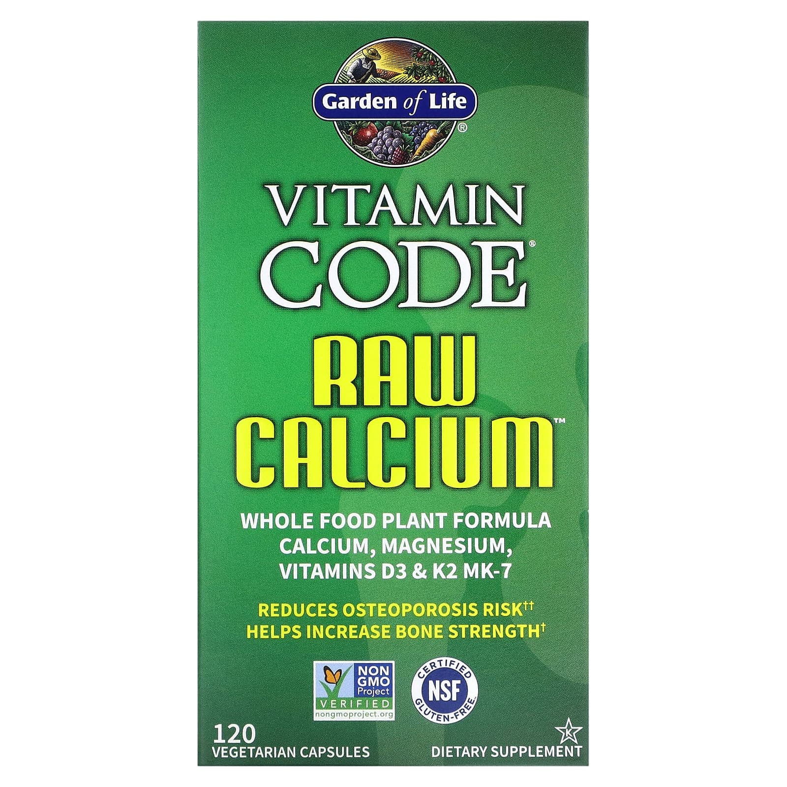 Garden of Life Vitamin Code, RAW Calcium – 120 gélules végétales de Garden of Life