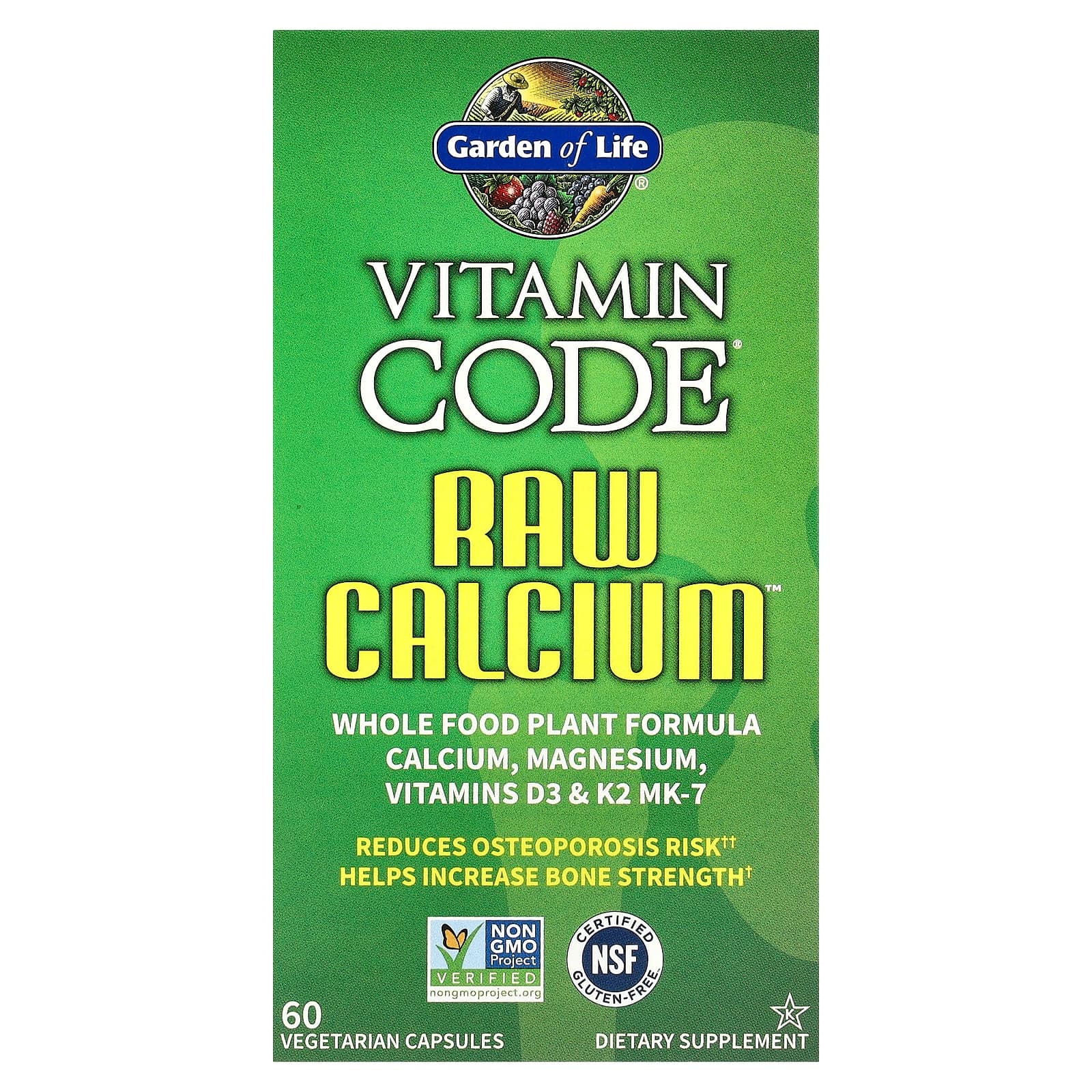 Garden of Life Vitamin Code, RAW Calcium – 60 gélules végétales de Garden of Life