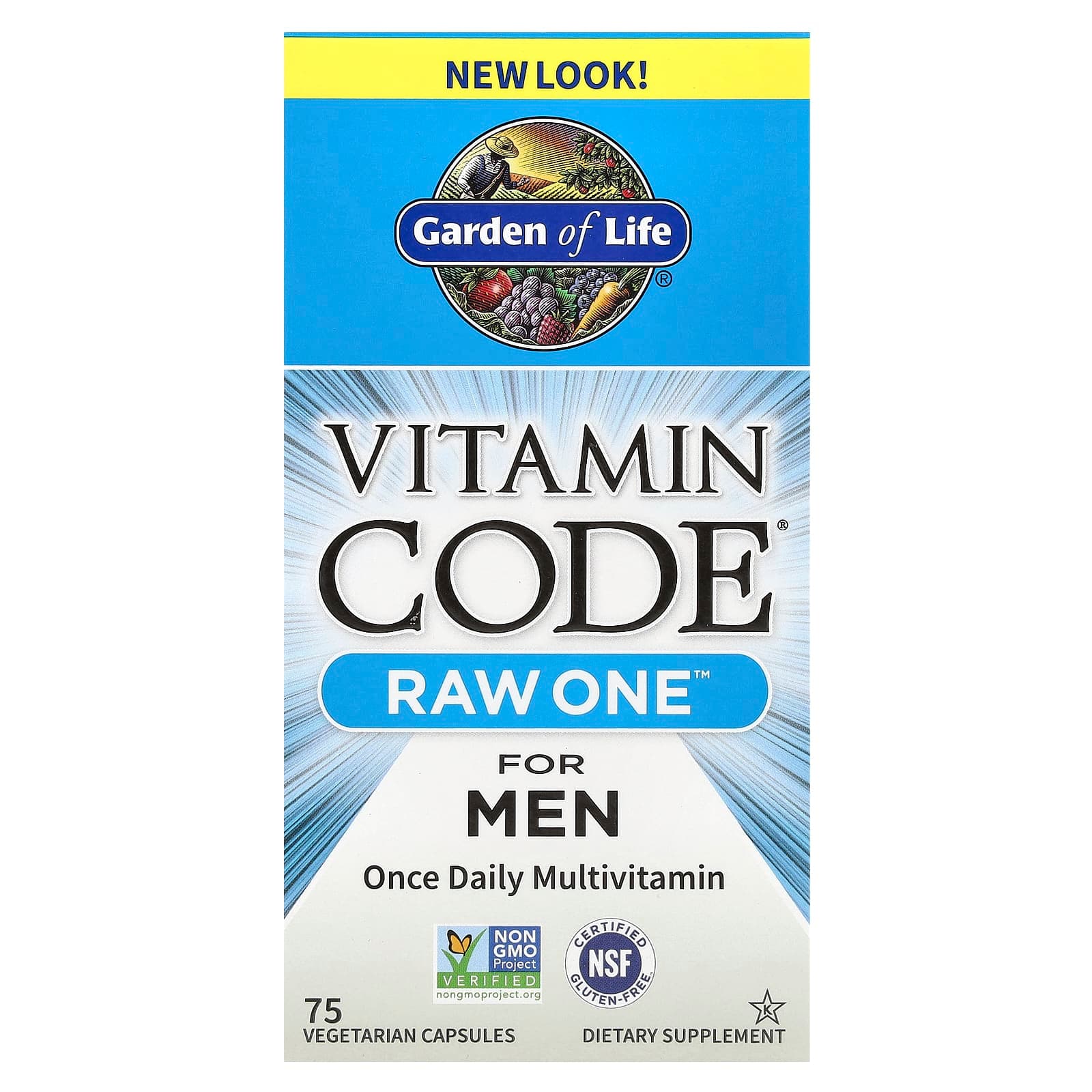 Garden of Life Vitamin Code, RAW One, Once Daily Multivitamin For Men – 75 gélules végétales de Garden of Life