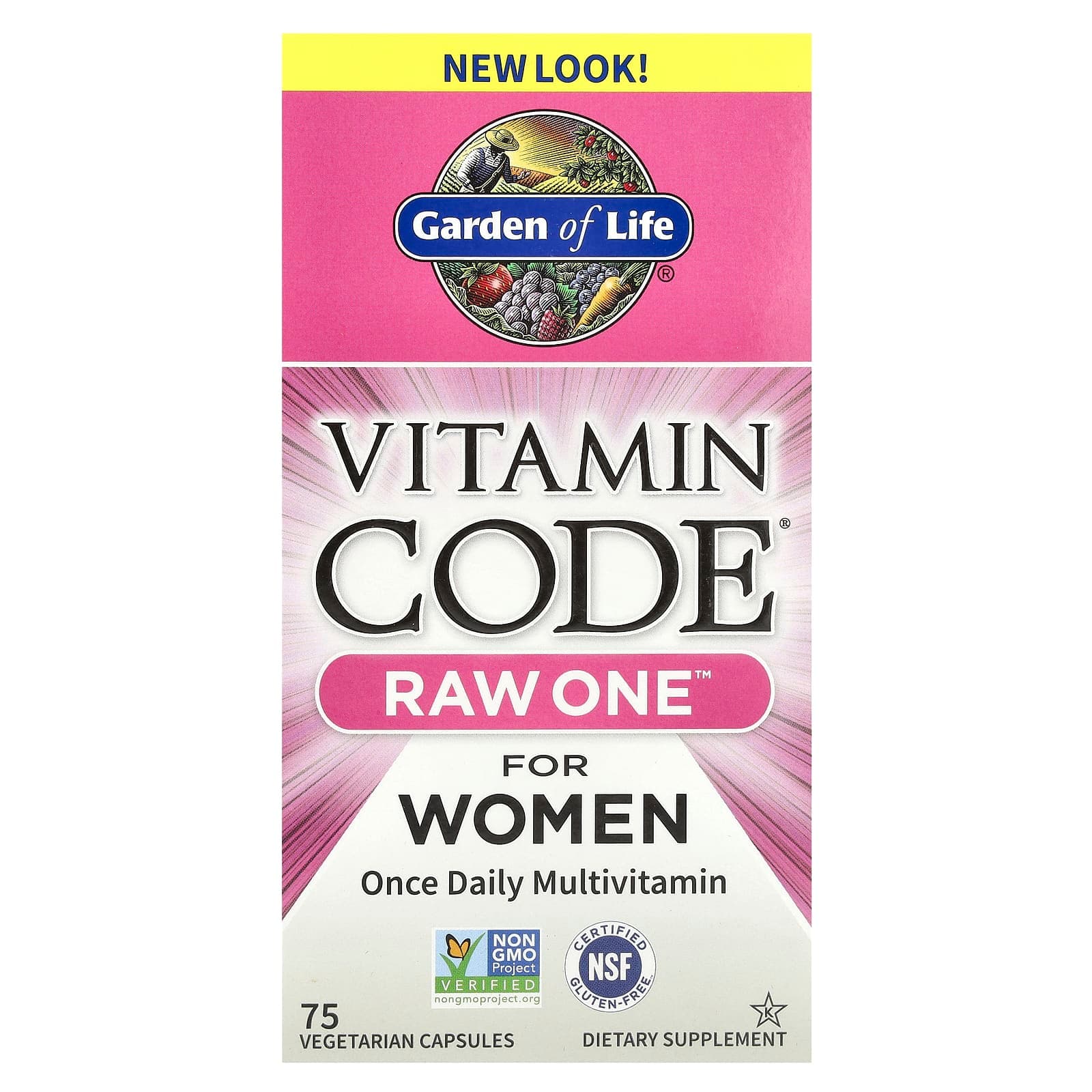 Garden of Life Vitamin Code, RAW One, Once Daily Multivitamin For Women – 75 gélules végétales de Garden of Life