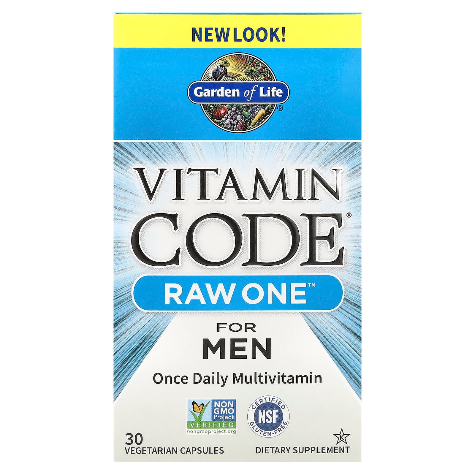 Garden of Life Vitamin Code, RAW One, Once Daily Multivitamin For Men – 30 gélules végétales de Garden of Life