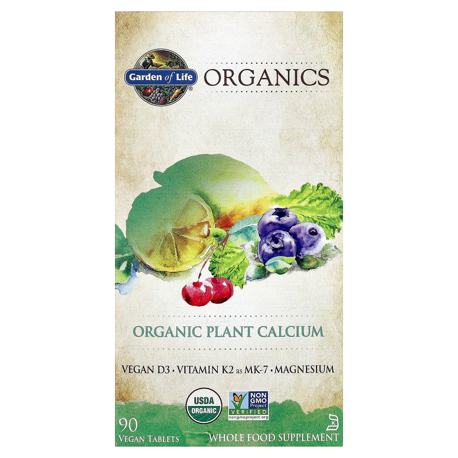Garden of Life Organics, Organic Plant Calcium, 90 Vegan Tablets de Garden of Life