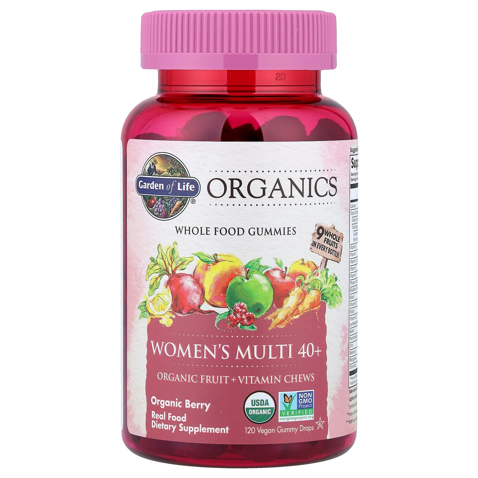Garden of Life Organics, Women's Multi 40+ Gummies, 120 Vegan Gummy Drops – Organic Berry de Garden of Life