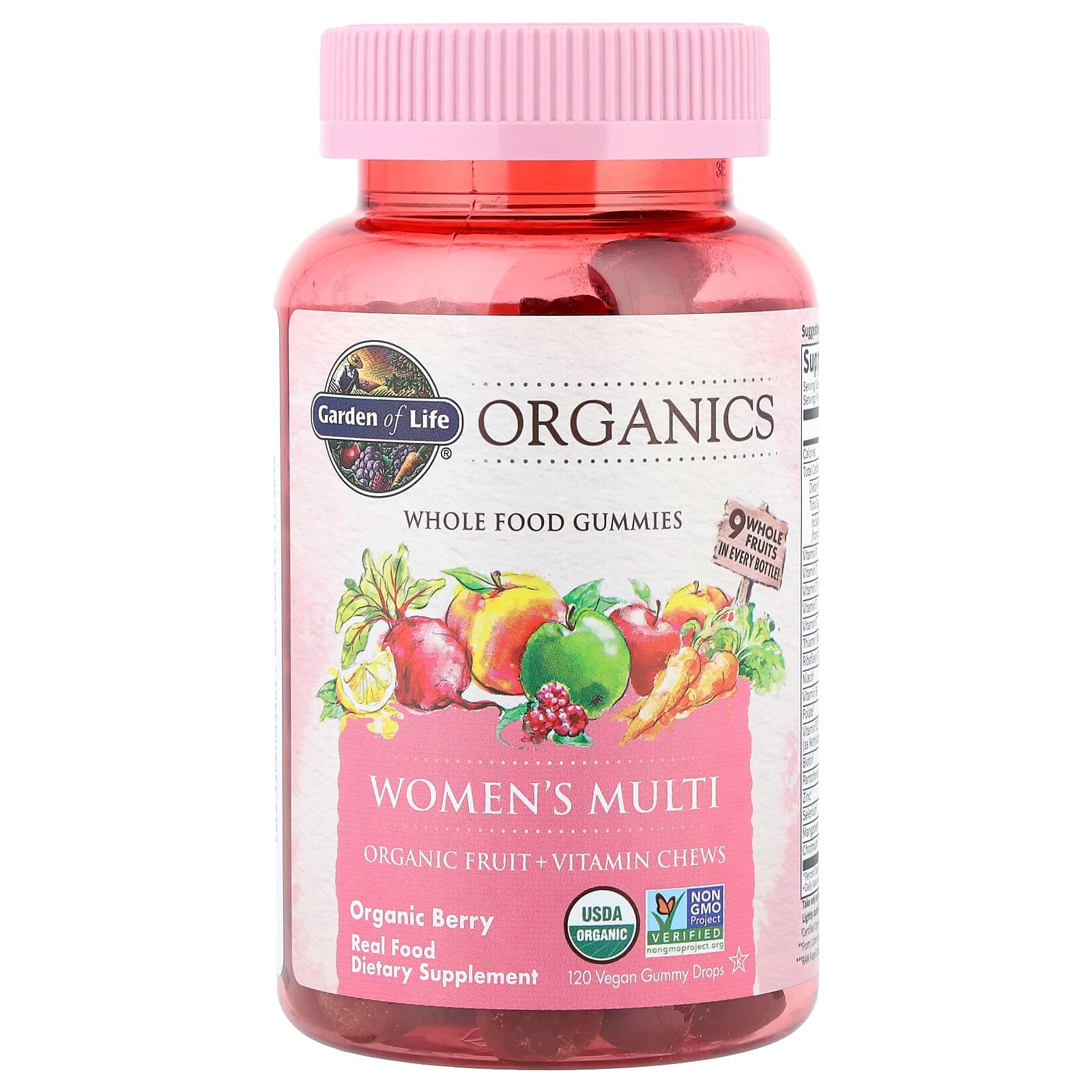 Garden of Life Organics, Women's Multi Gummies, 120 Vegan Gummy Drops – Organic Berry de Garden of Life