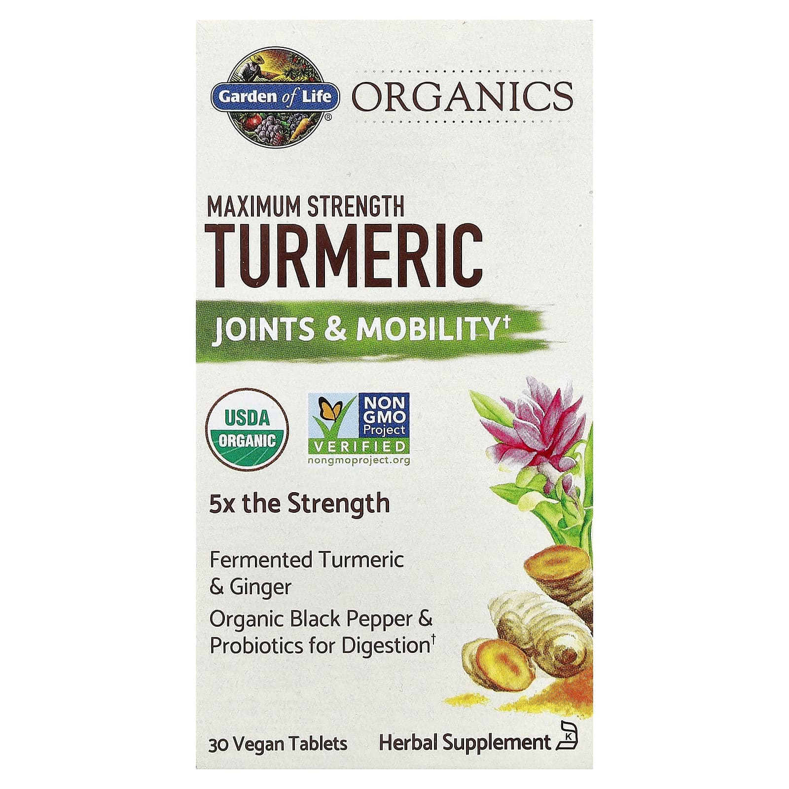 Garden of Life Turmeric, Maximum Strength, 30 Vegan Tablets de Garden of Life
