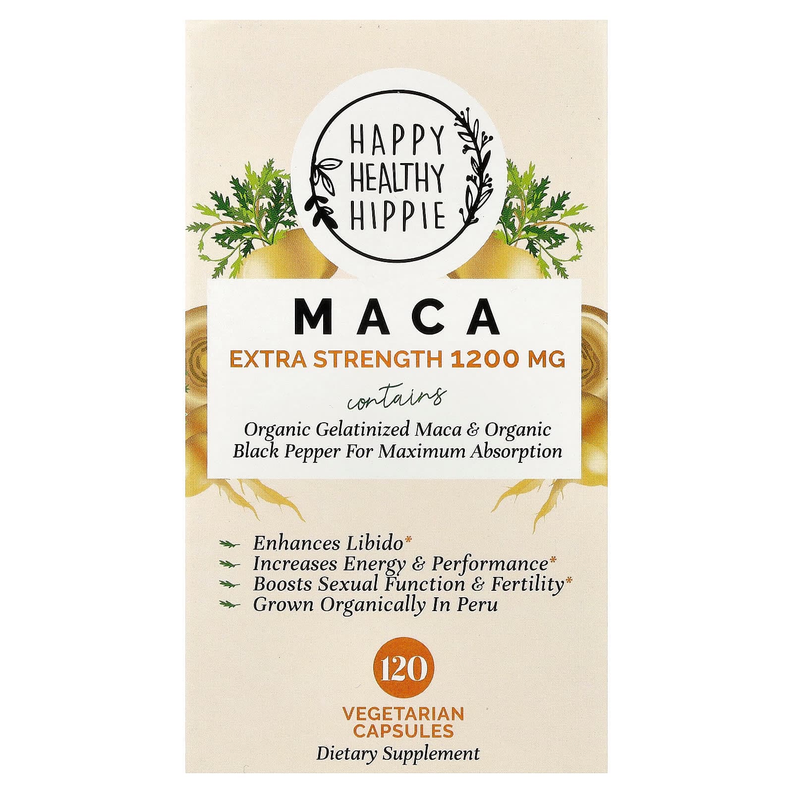Happy Healthy Hippie Maca – 120 gélules végétales de Happy Healthy Hippie
