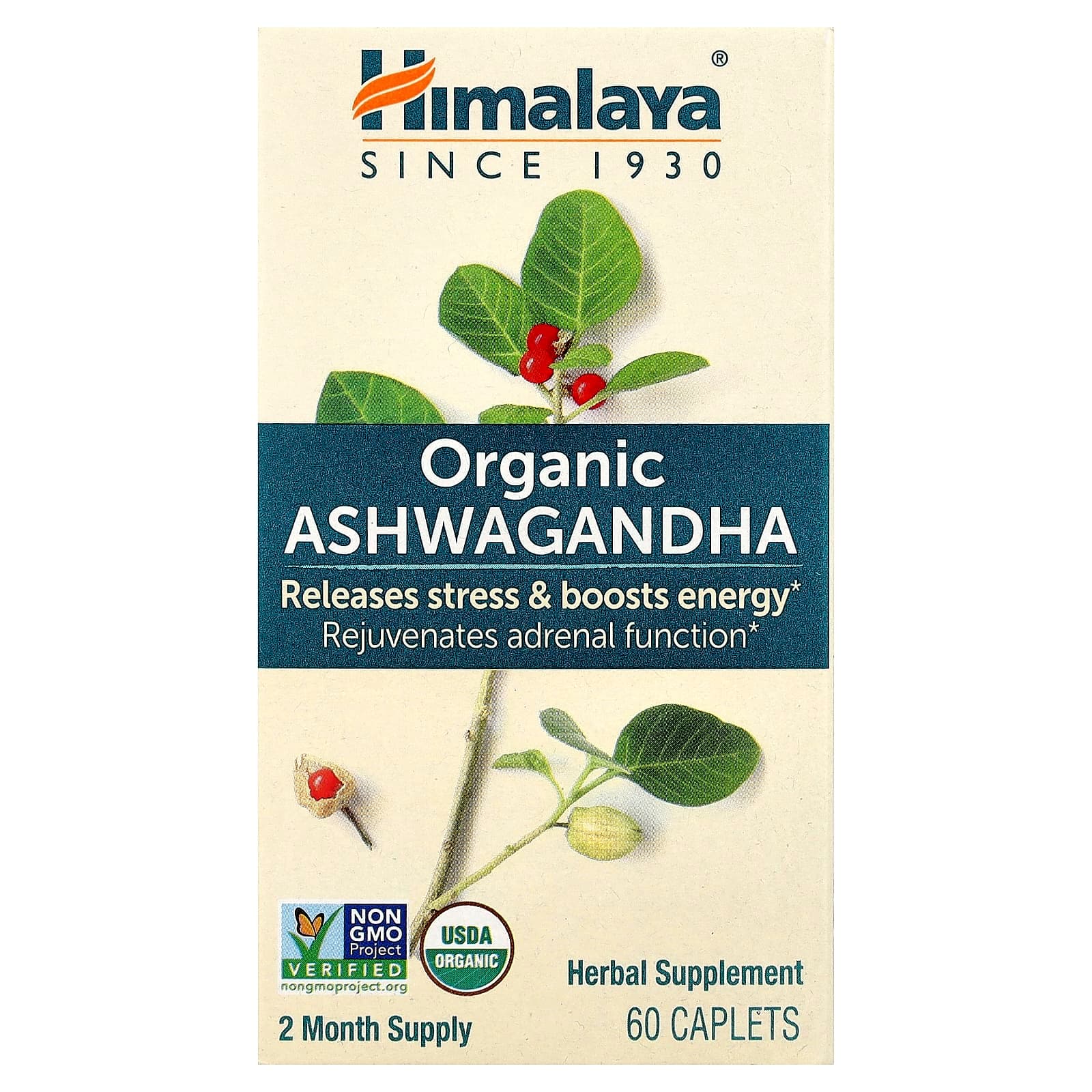Himalaya Organic Ashwagandha, 60 Caplets de Himalaya