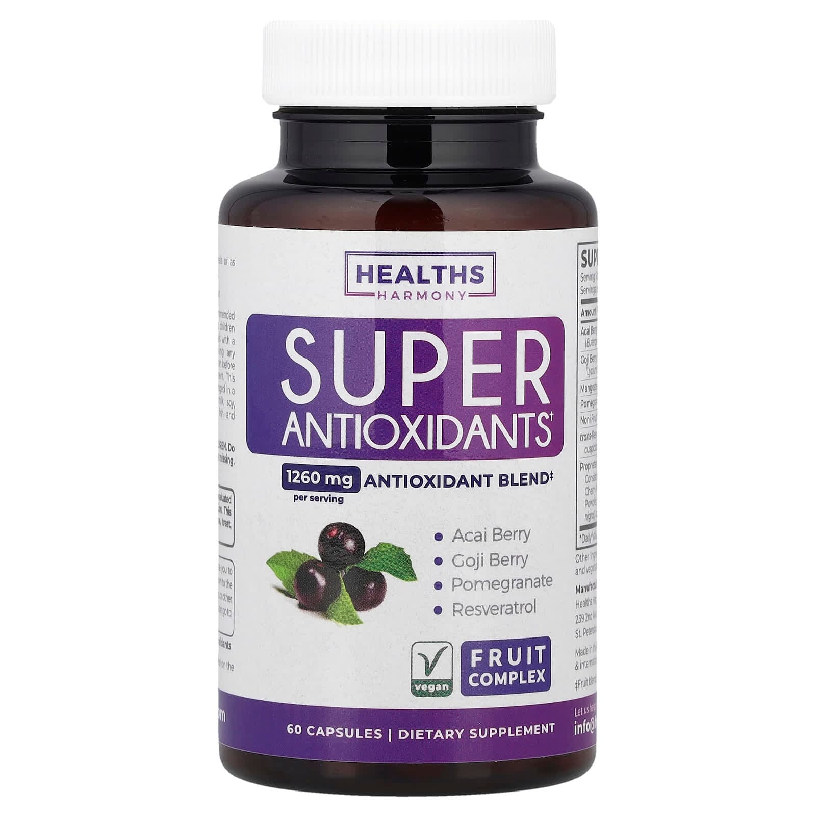 Healths Harmony Super Antioxidants – 60 gélules de Healths Harmony