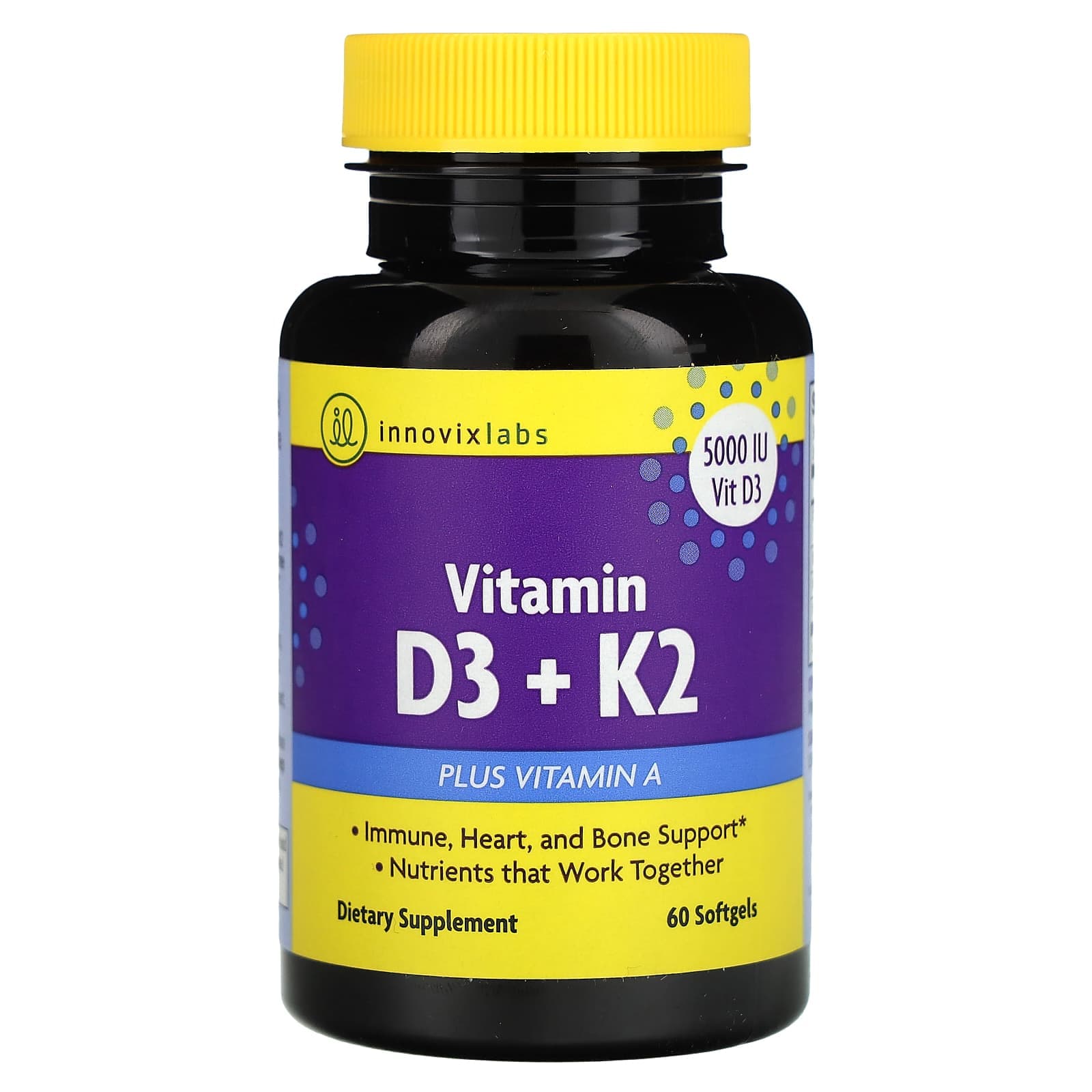 InnovixLabs Vitamin D3 + K2 – 60 capsules molles de InnovixLabs