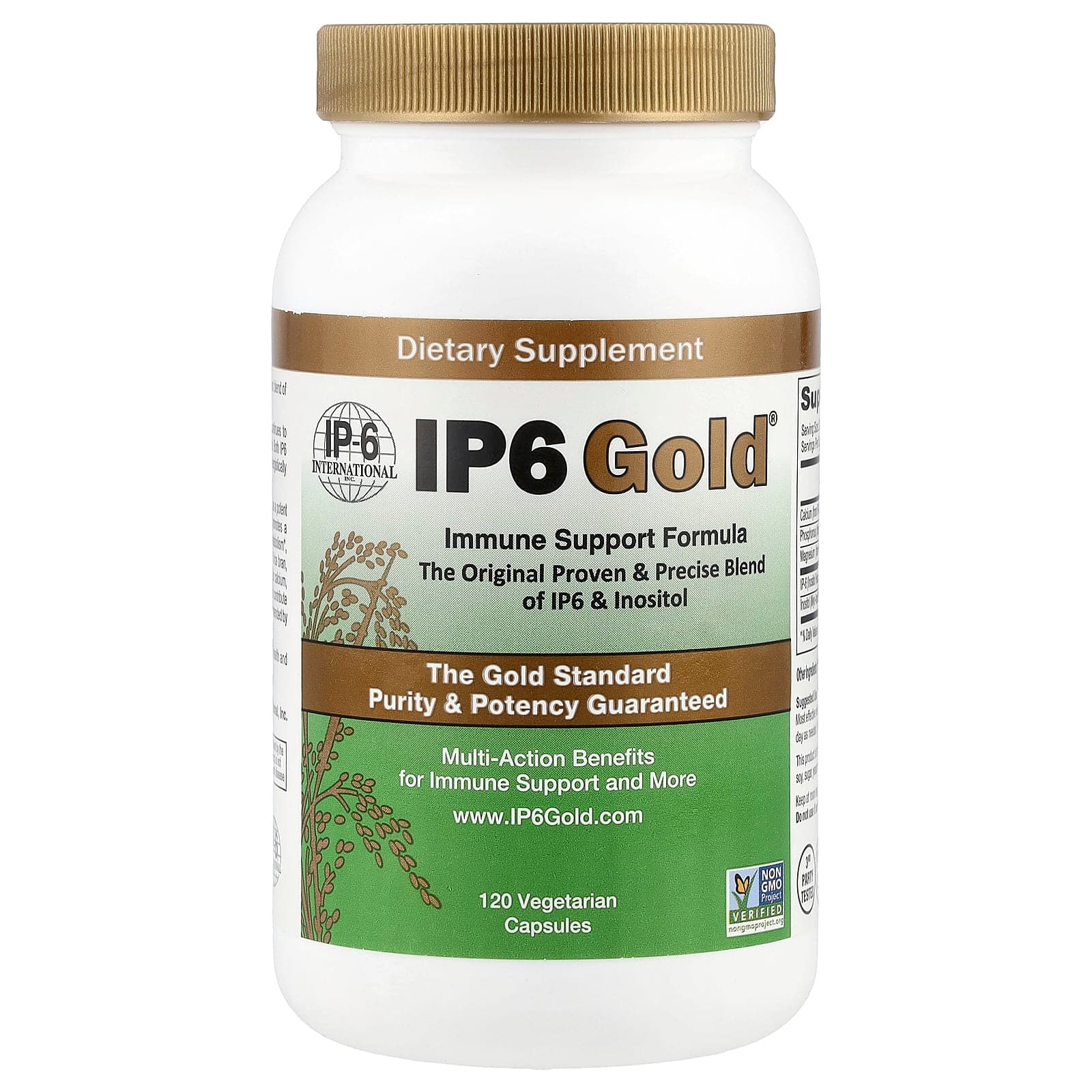 IP-6 International IP6 Gold, Immune Support Formula – 120 gélules végétales de IP-6 International