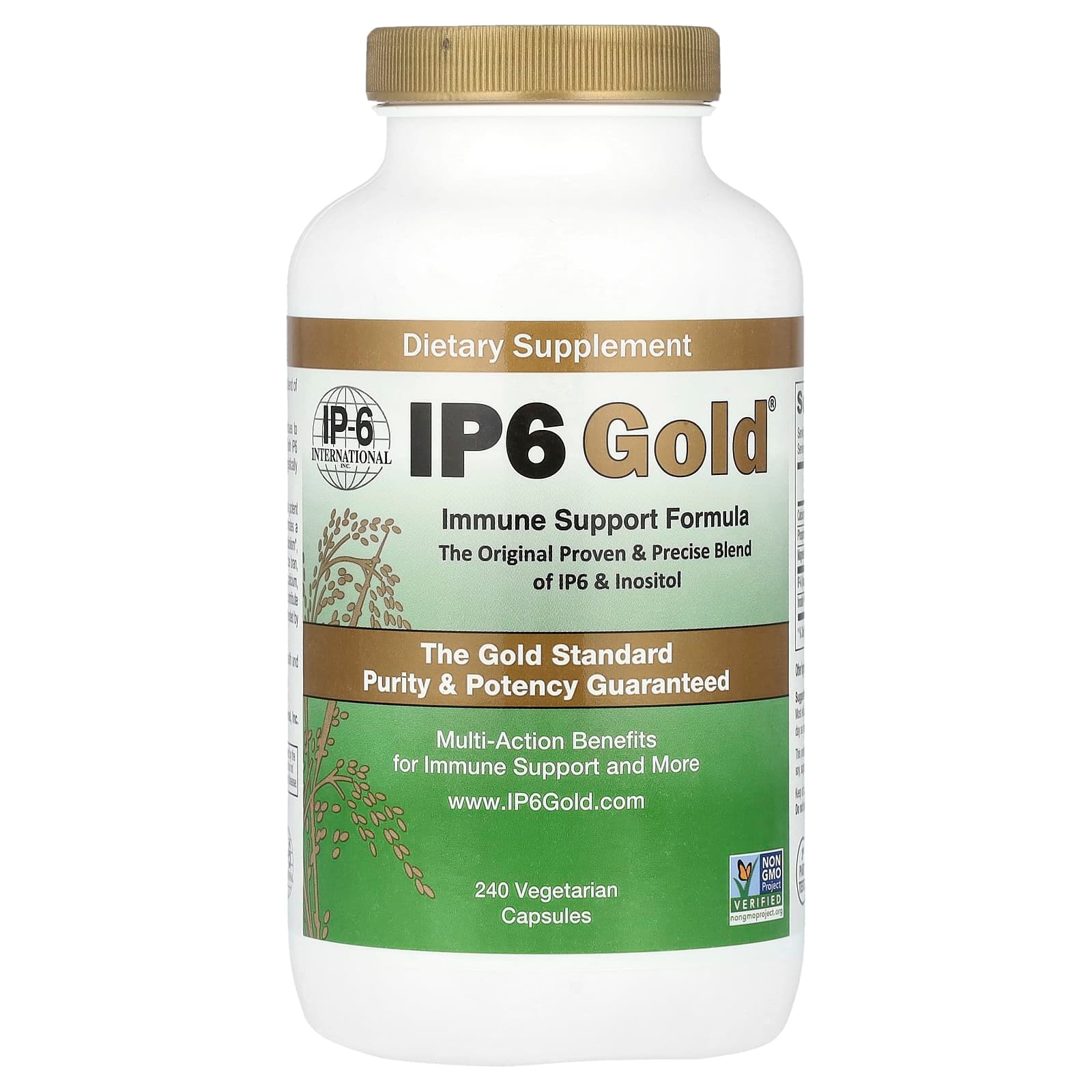 IP-6 International IP6 Gold, Immune Support Formula – 240 gélules végétales de IP-6 International