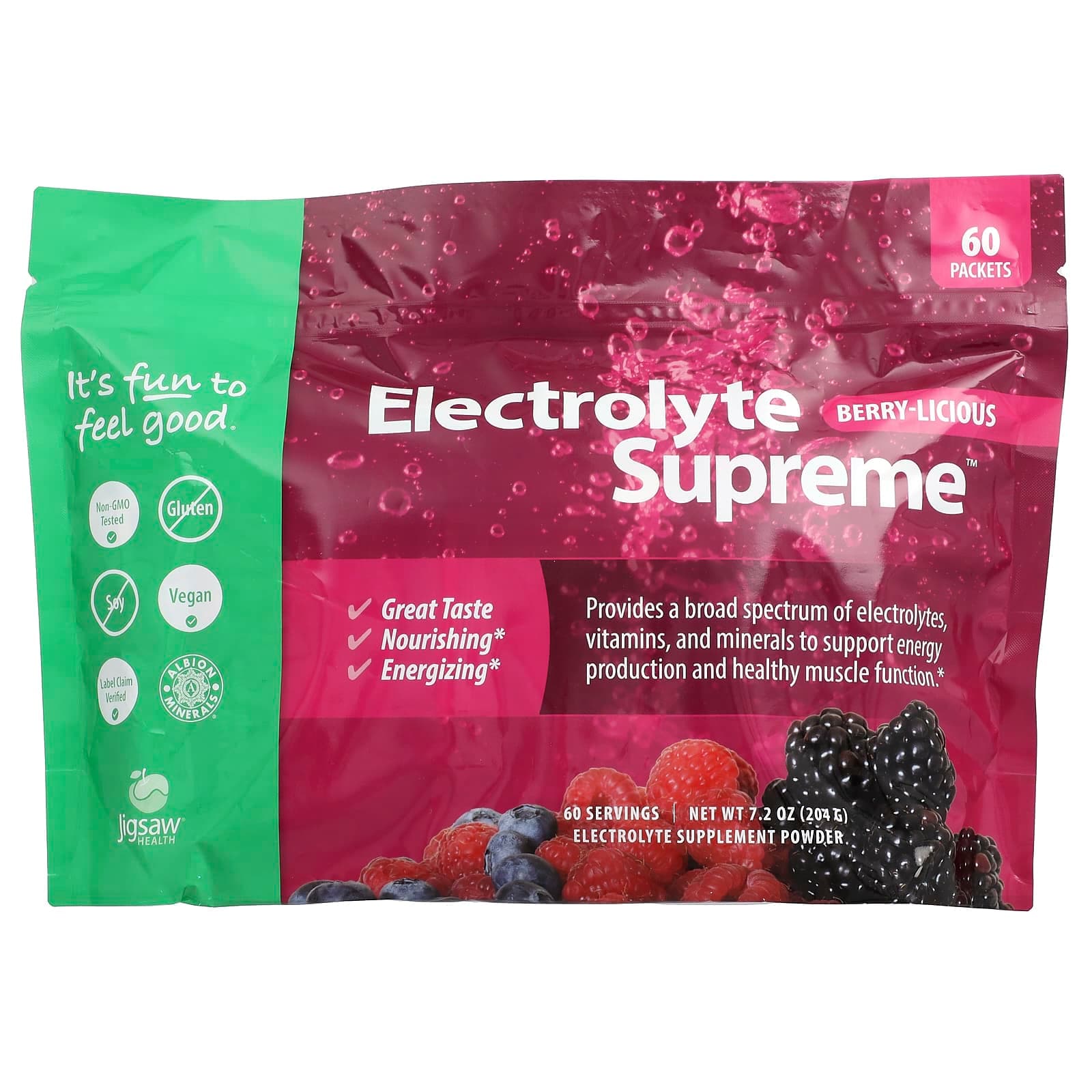 Jigsaw Health Electrolyte Supreme – Berry-Licious – 3,4 g de Jigsaw Health