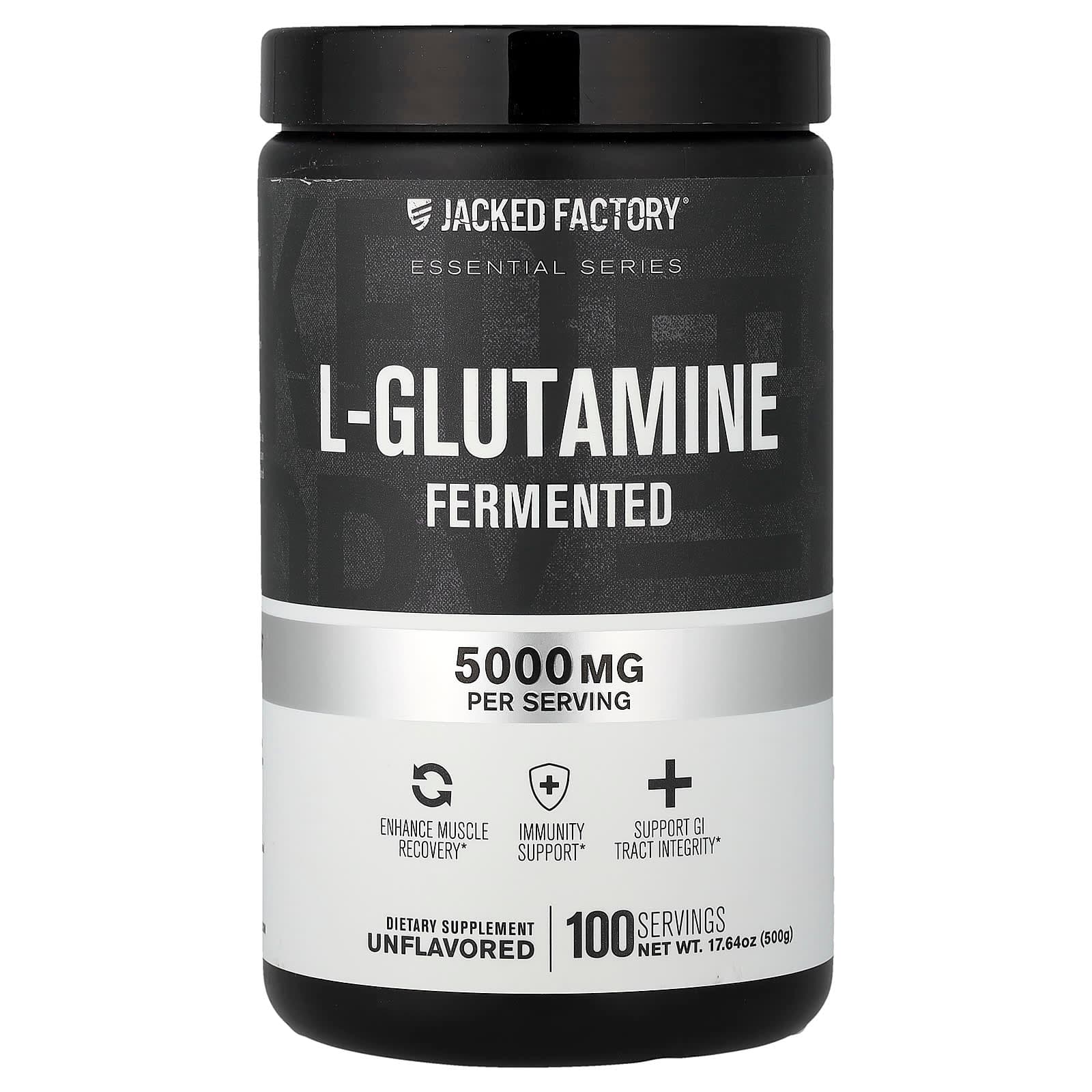 Jacked Factory Essential Series, L-Glutamine, Fermented – Sans arôme – 500 g de Jacked Factory