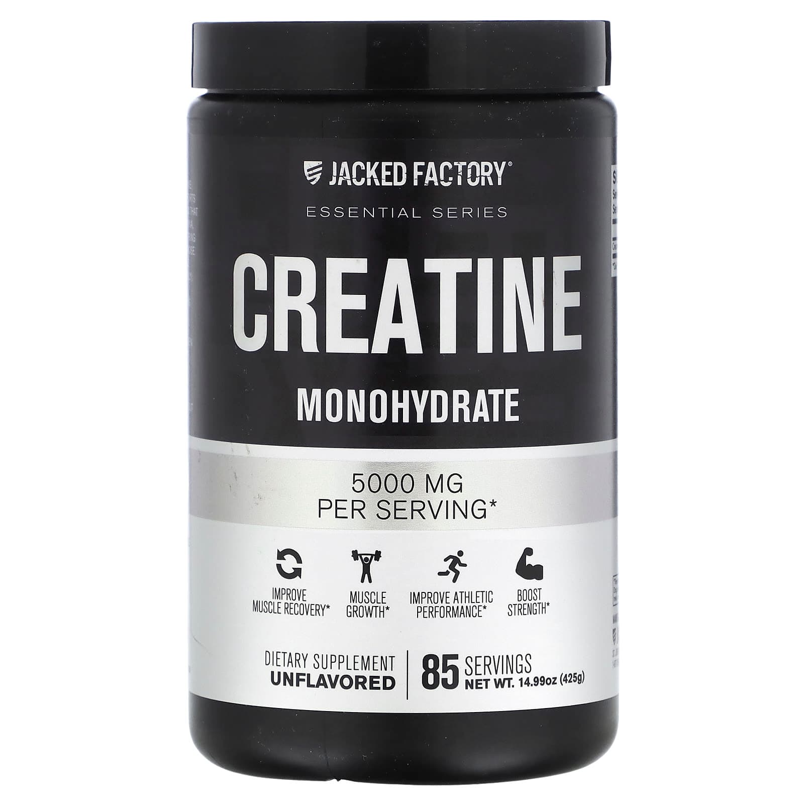 Jacked Factory Essential Series, Creatine Monohydrate – Sans arôme – 425 g de Jacked Factory