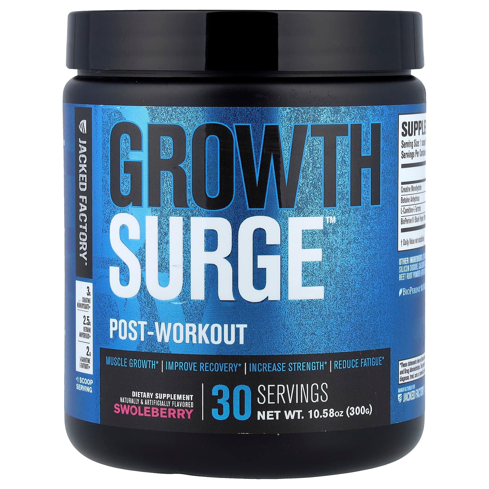 Jacked Factory Growth Surge, Post-Workout – Swoleberry – 300 g de Jacked Factory