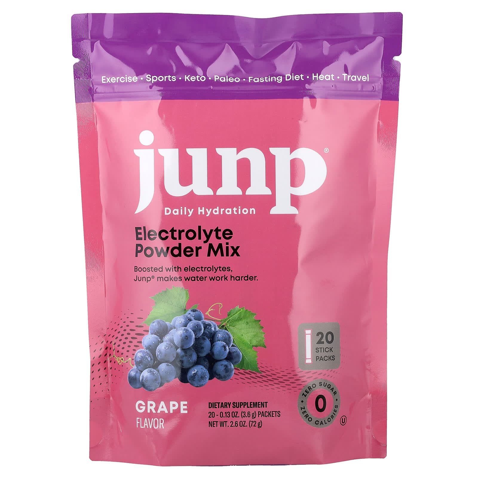 JUNP Hydration Electrolyte Powder Mix – Grape – 3,6 g de JUNP Hydration