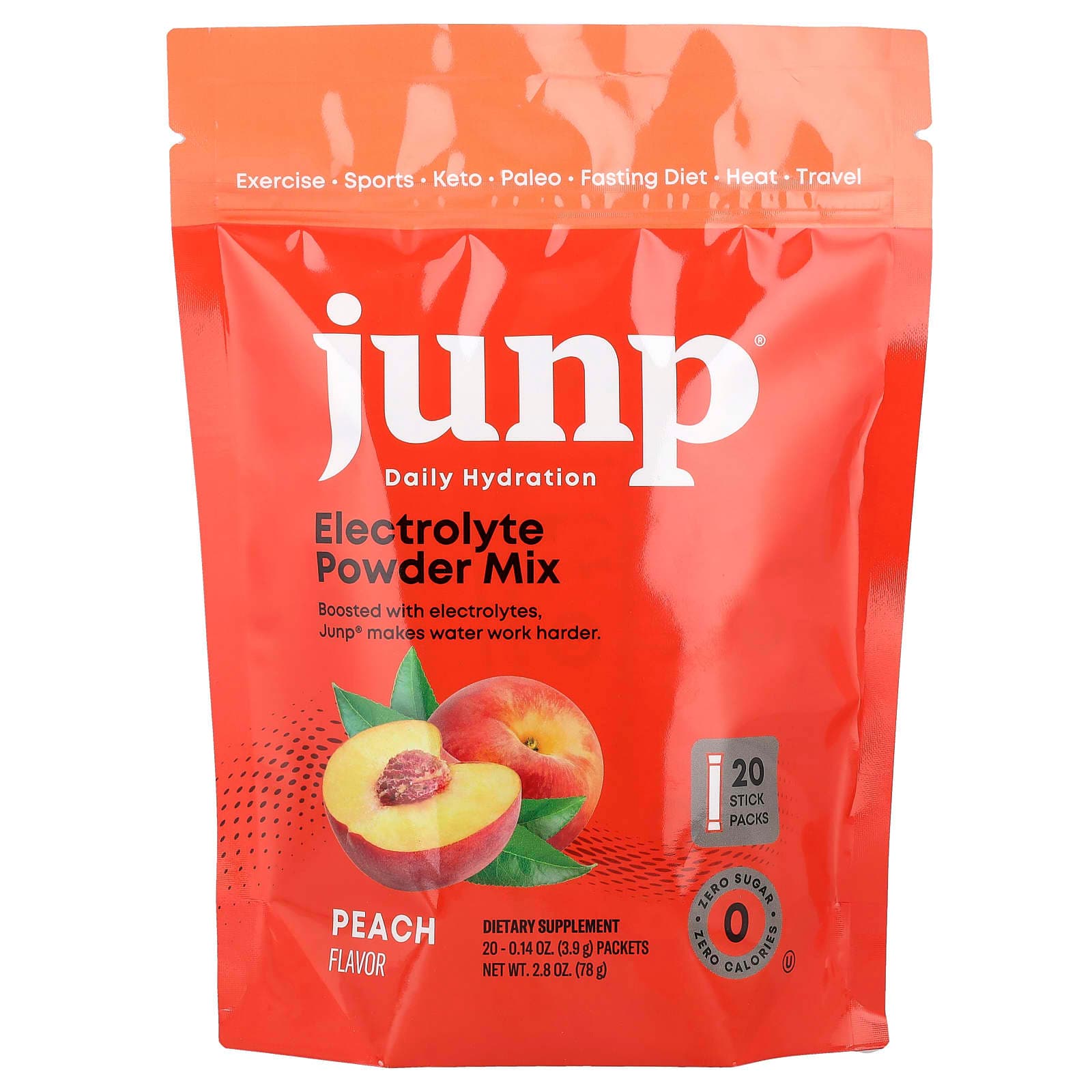 JUNP Hydration Electrolyte Powder Mix – Peach – 3,9 g de JUNP Hydration