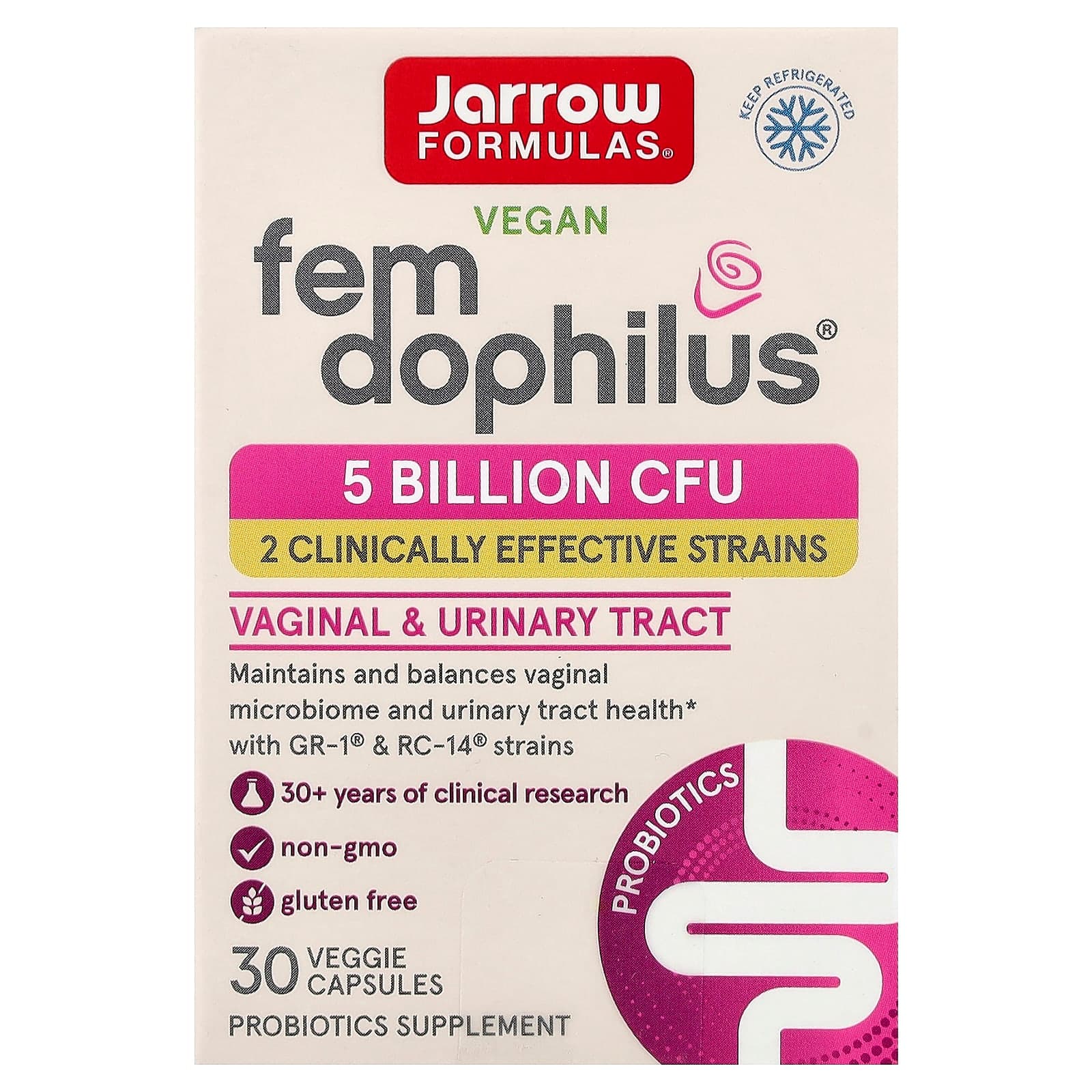 Jarrow Formulas Vegan Fem Dophilus – 30 gélules végétales de Jarrow Formulas