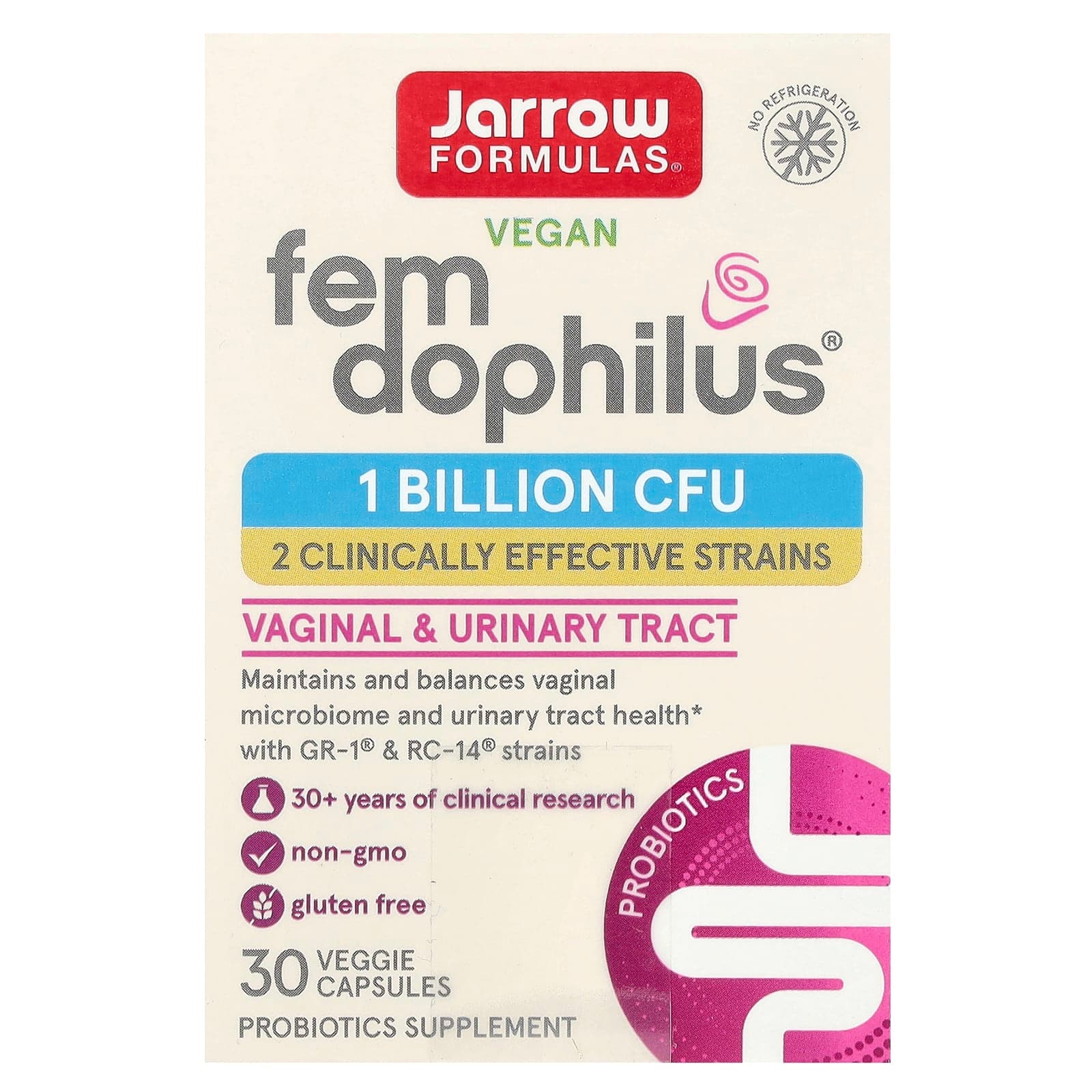 Jarrow Formulas Vegan Fem Dophilus – 30 gélules végétales de Jarrow Formulas