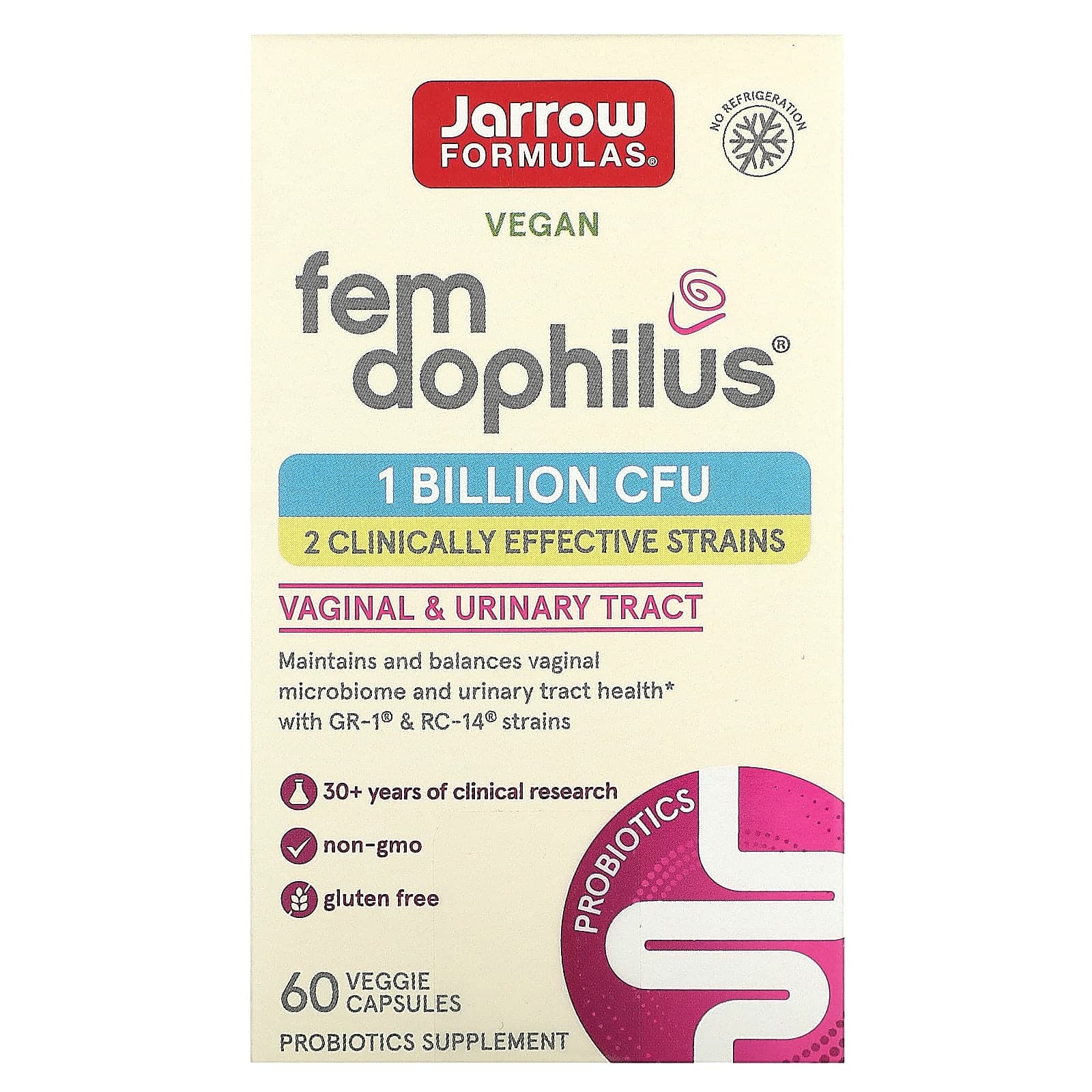 Jarrow Formulas Vegan Fem Dophilus – 60 gélules végétales de Jarrow Formulas