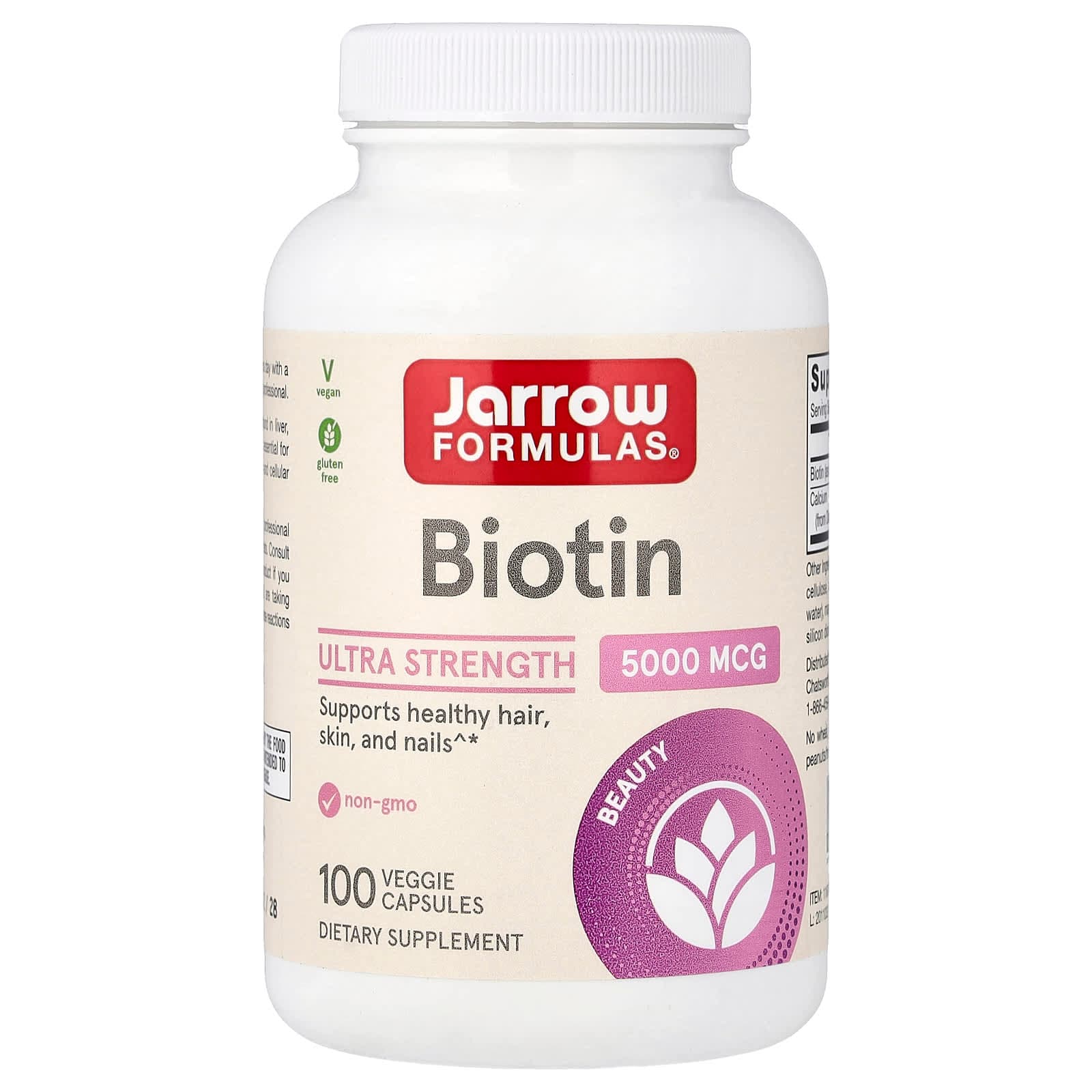 Jarrow Formulas Biotin – 100 gélules végétales de Jarrow Formulas
