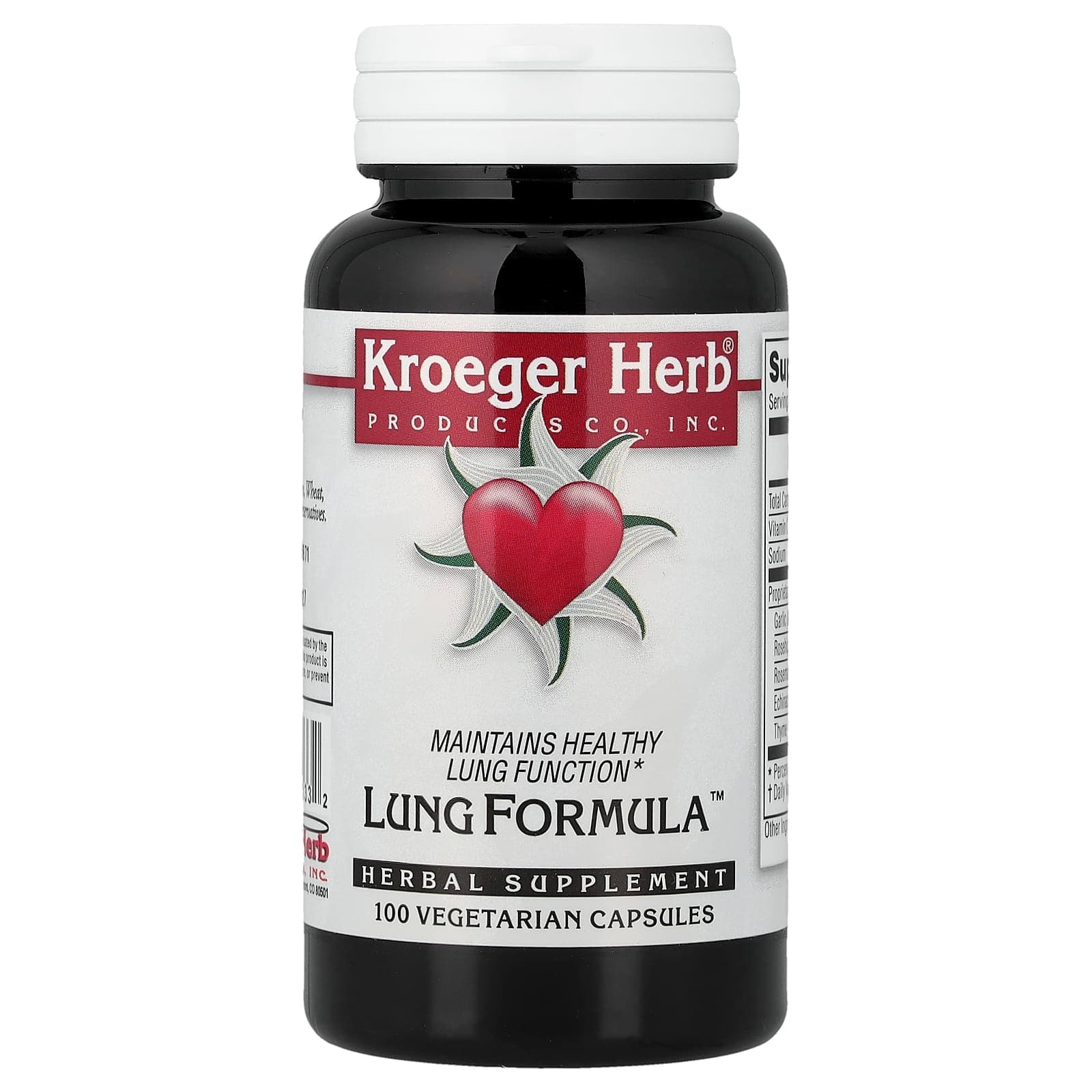 Kroeger Herb Co Lung Formula – 100 gélules végétales de Kroeger Herb