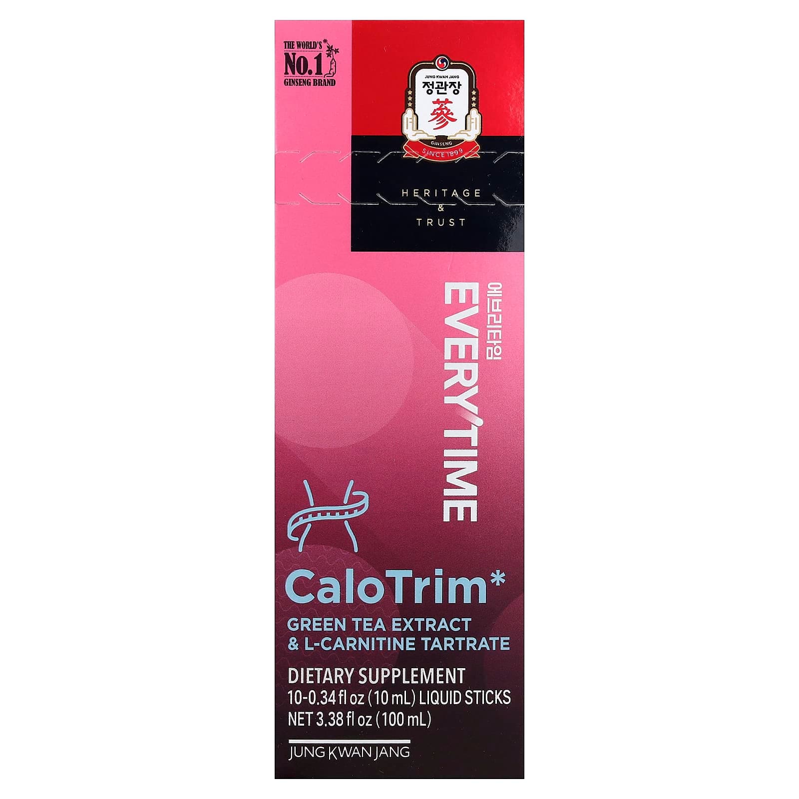 JungKwanJang Everytime CaloTrim, Green Tea Extract & L-Carnitine Tartrate – 10 ml de JungKwanJang