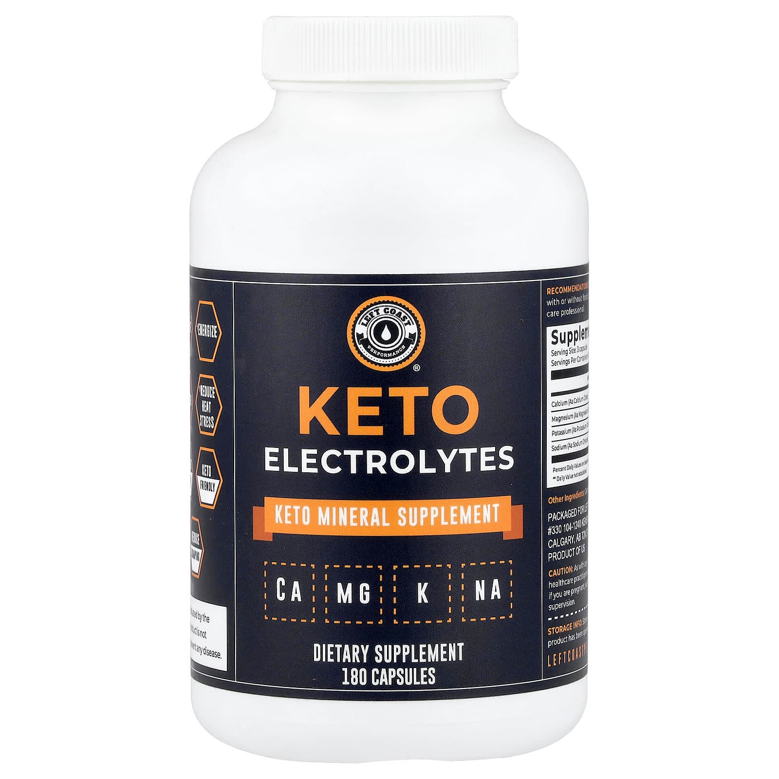Left Coast Performance Keto Electrolytes – 180 gélules de Left Coast Performance