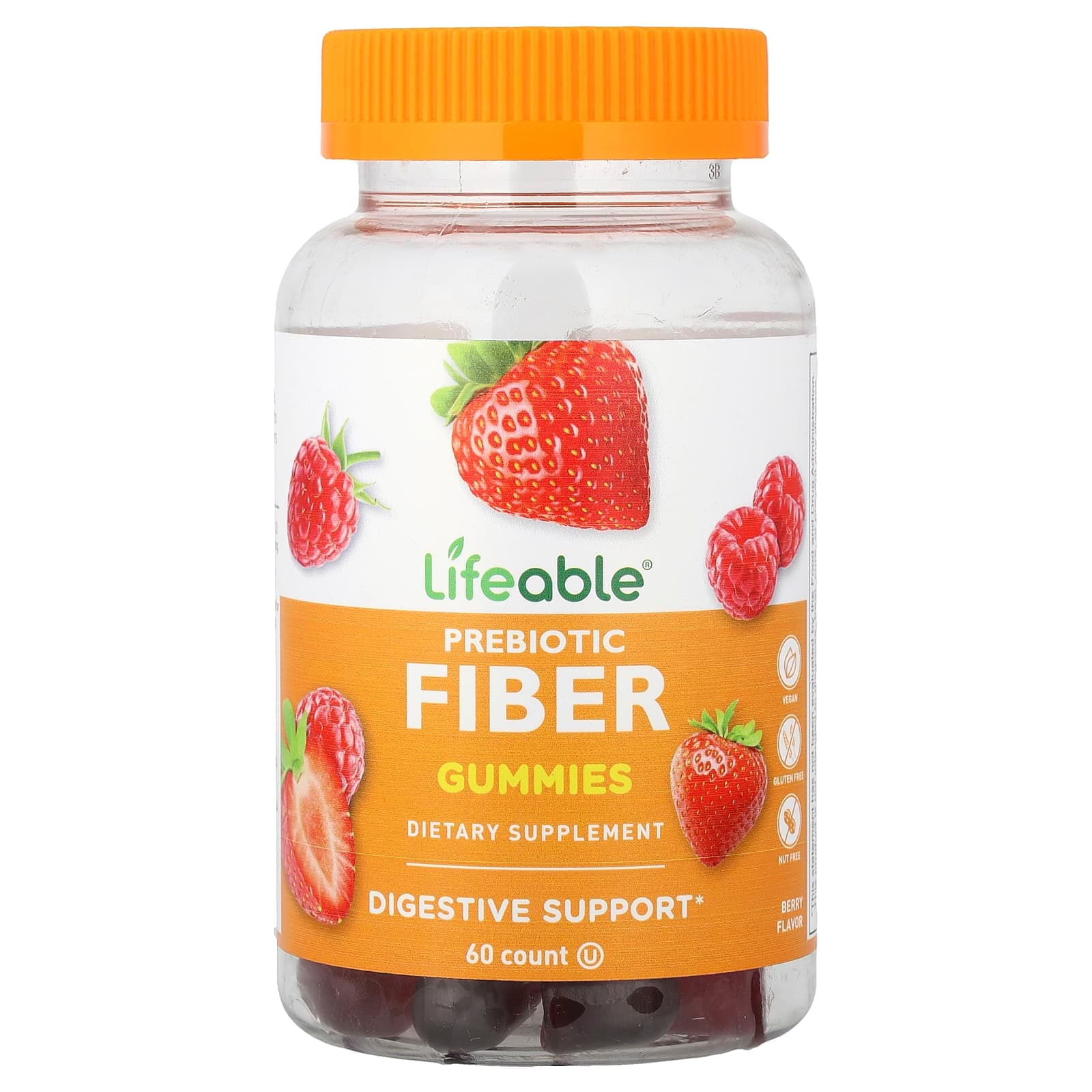 Lifeable Prebiotic Fiber Gummies – Berry – 60 gommes de Lifeable