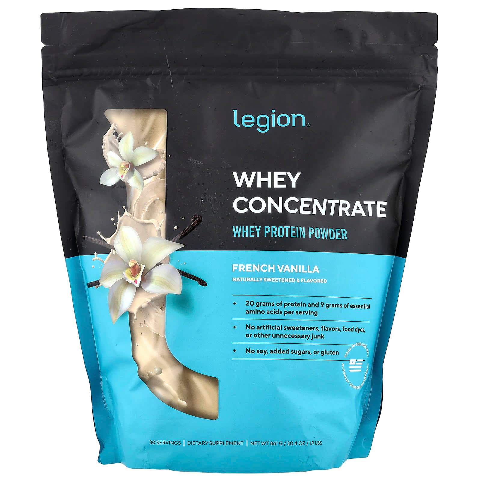 Legion Athletics Whey Concentrate, Whey Protein Powder – French Vanilla – 861 g de Legion Athletics