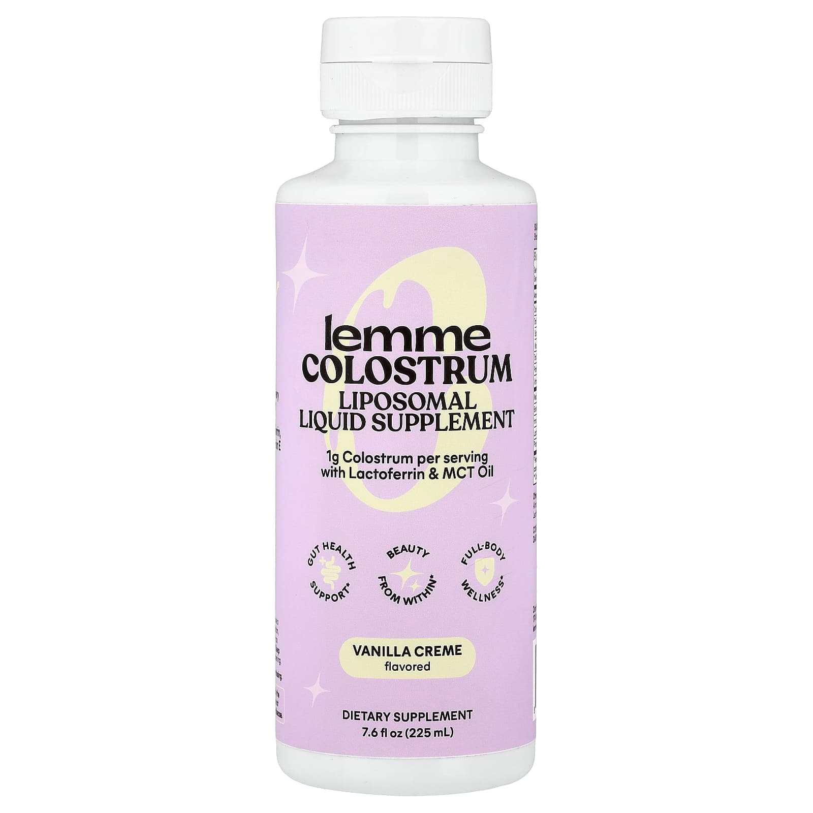 Lemme Colostrum, Liposomal Liquid Supplement – Vanilla Creme – 225 ml de Lemme