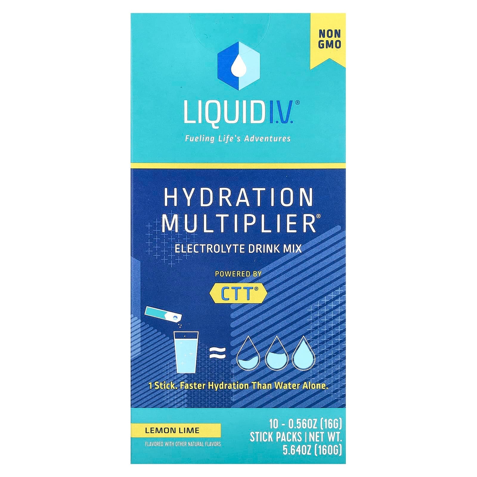Liquid I.V. Hydration Multiplier, Electrolyte Drink Mix – Lemon Lime – 16 g de Liquid I.V.
