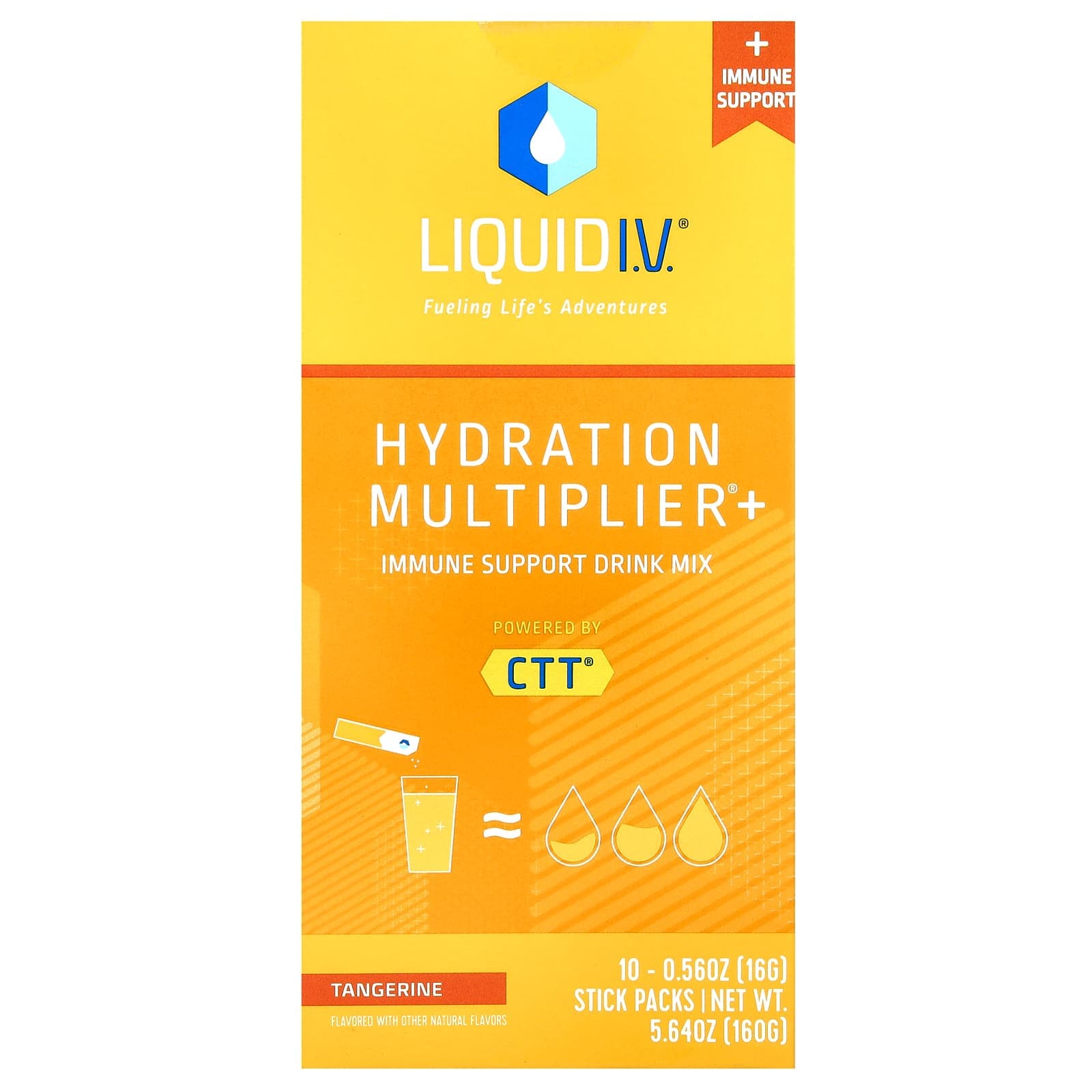 Liquid I.V. Hydration Multiplier + Immune Support Drink Mix, Tangerine – 16 g de Liquid I.V.
