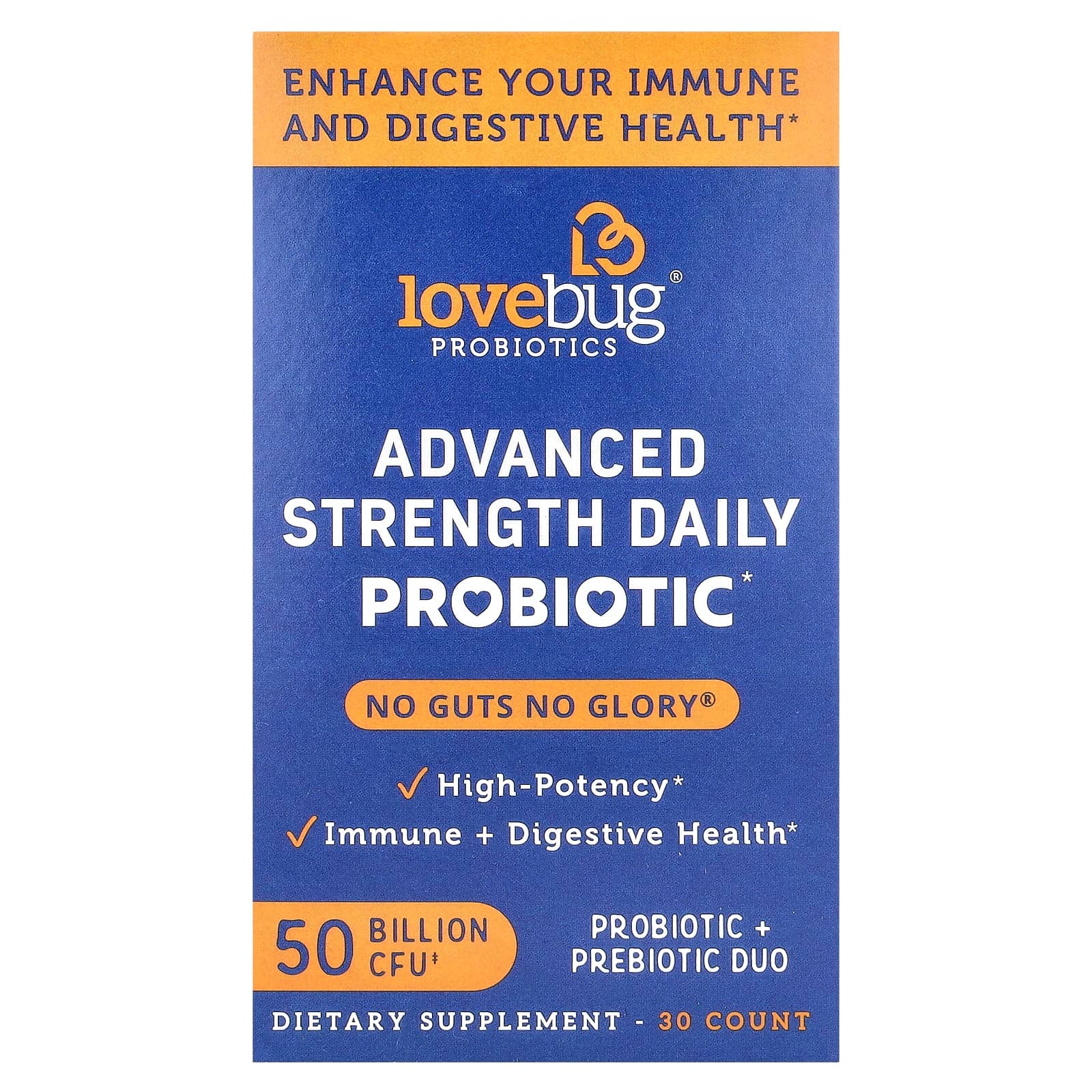 LoveBug Probiotics Advanced Strength Daily Probiotic – 30 gélules de LoveBug Probiotics