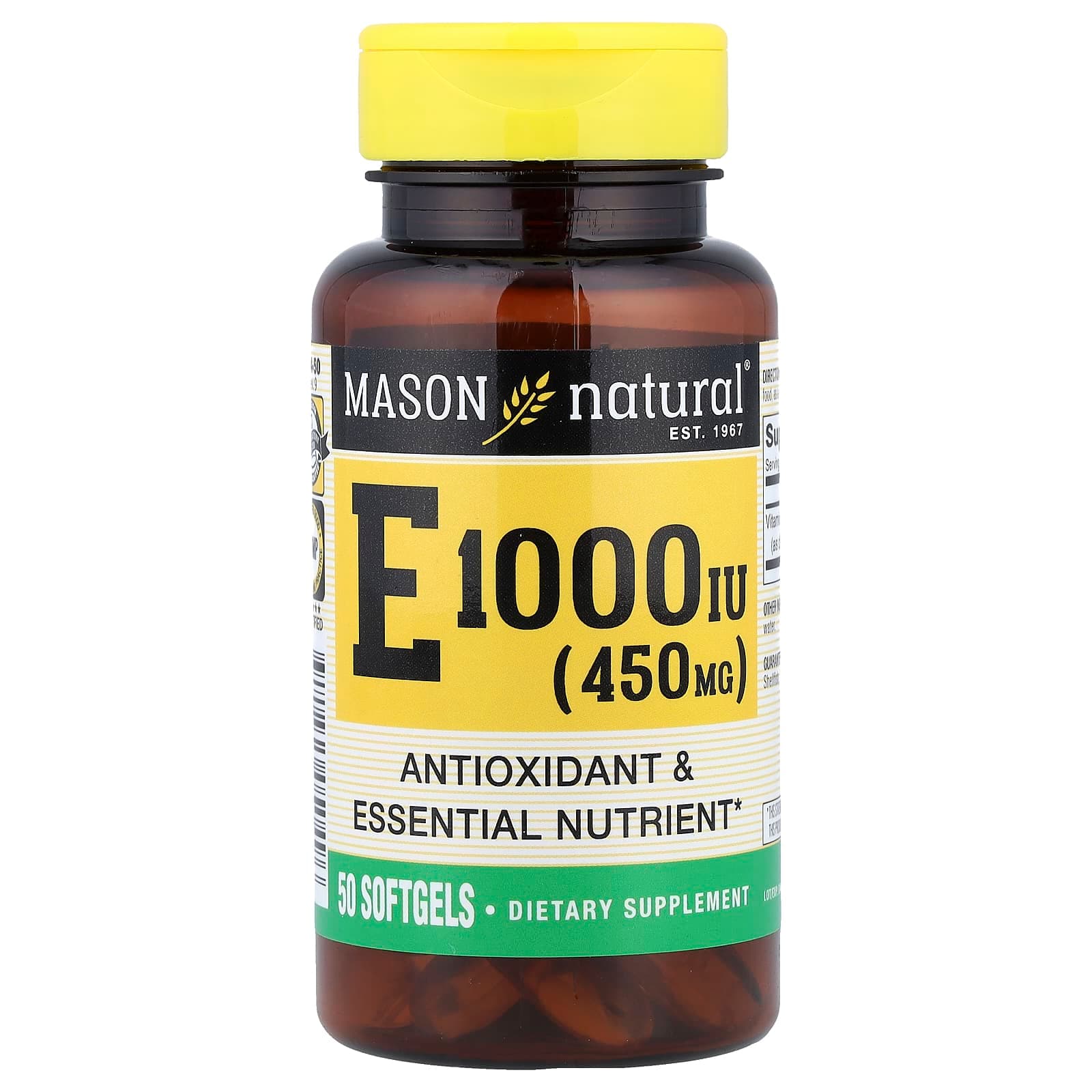 Mason Natural Vitamin E – 50 capsules molles de Mason Natural
