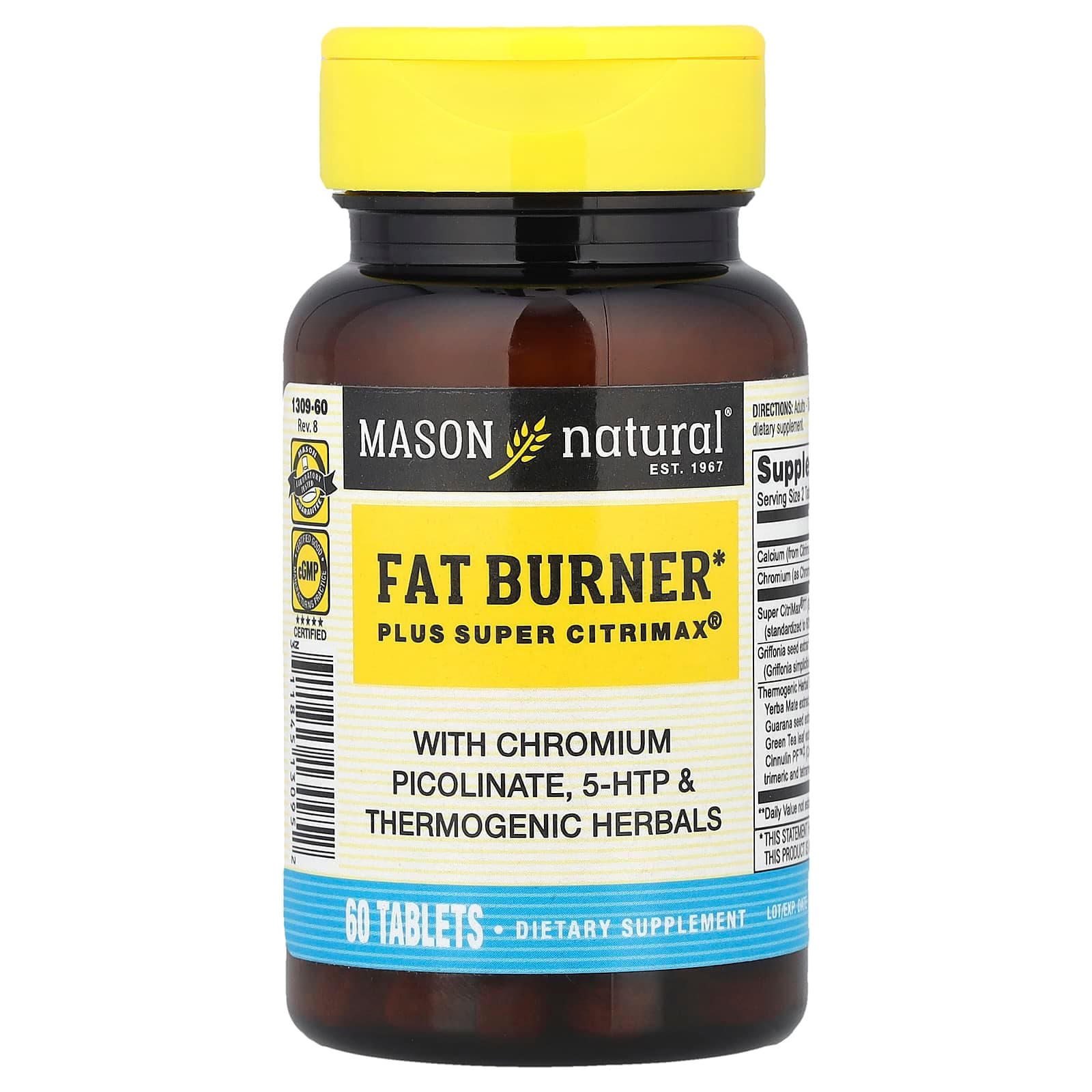 Mason Natural Fat Burner Plus Super Citrimax – 60 comprimés de Mason Natural