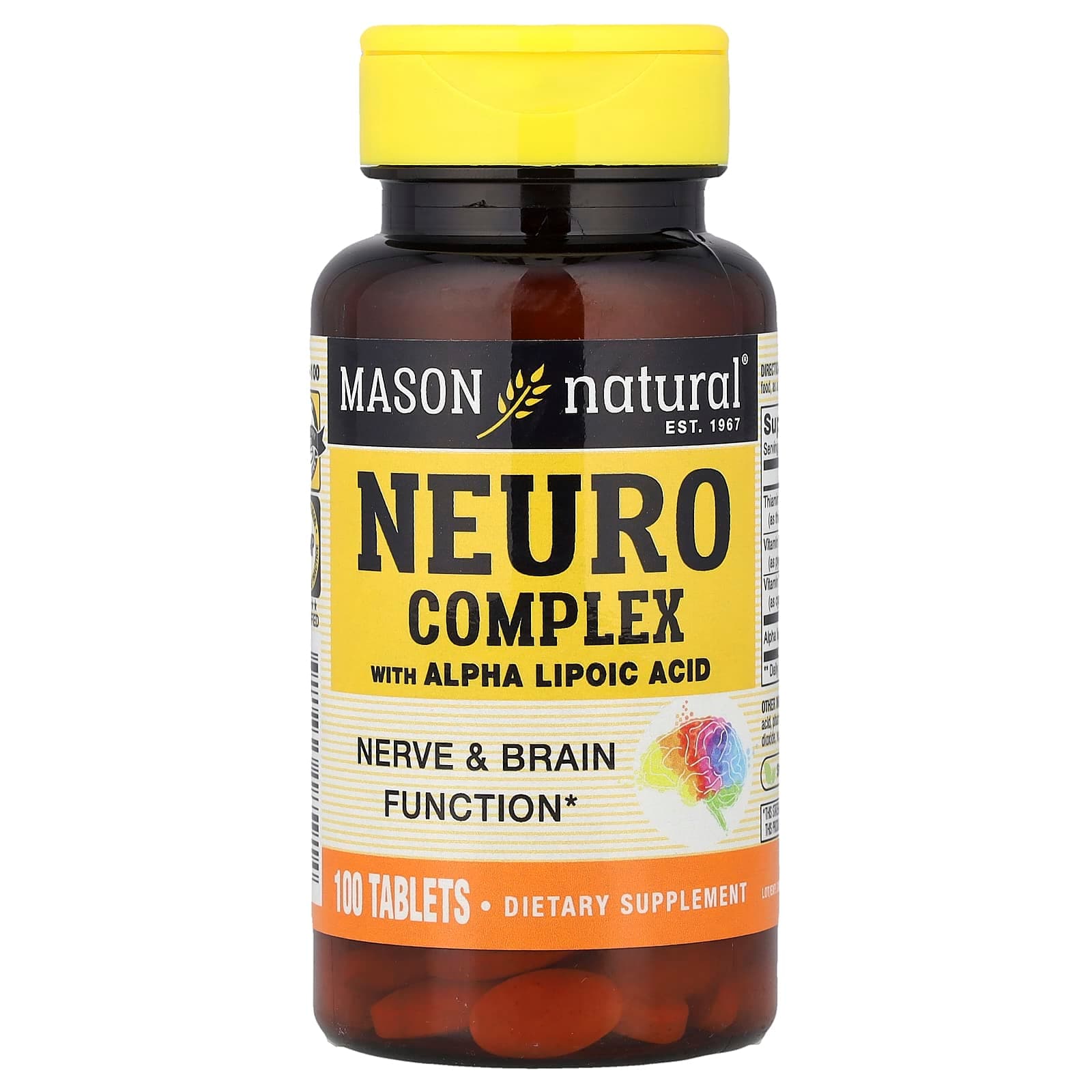 Mason Natural Neuro Complex with Alpha Lipoic Acid – 100 comprimés de Mason Natural