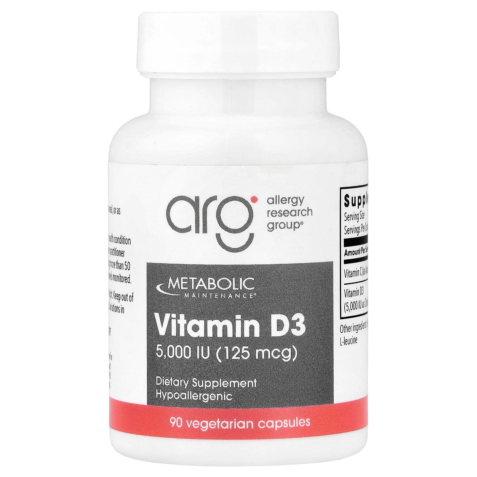 Metabolic Maintenance Vitamin D-3 – 90 gélules végétales de Metabolic Maintenance