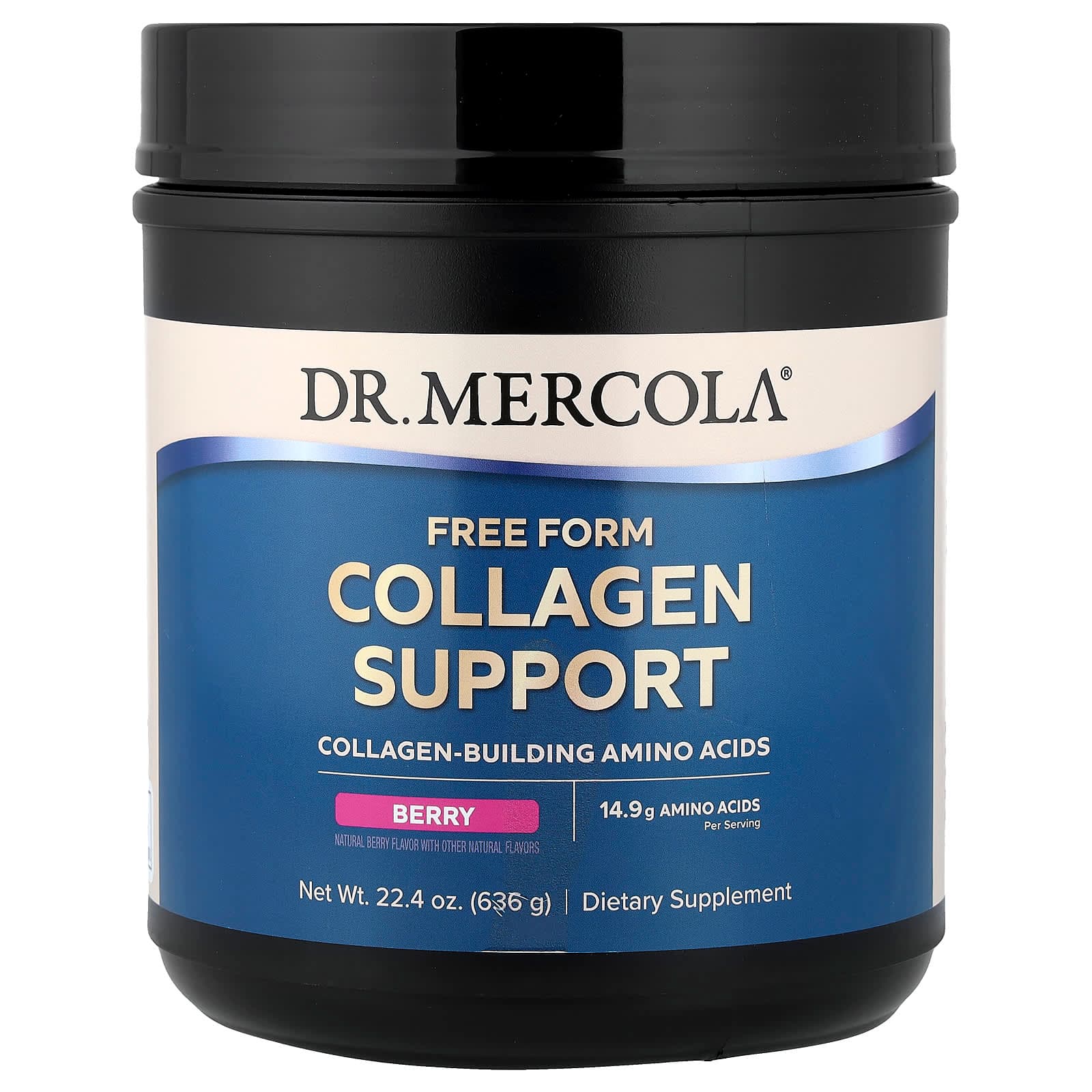 Dr. Mercola Free Form Collagen Support – Berry – 636 g de Dr. Mercola