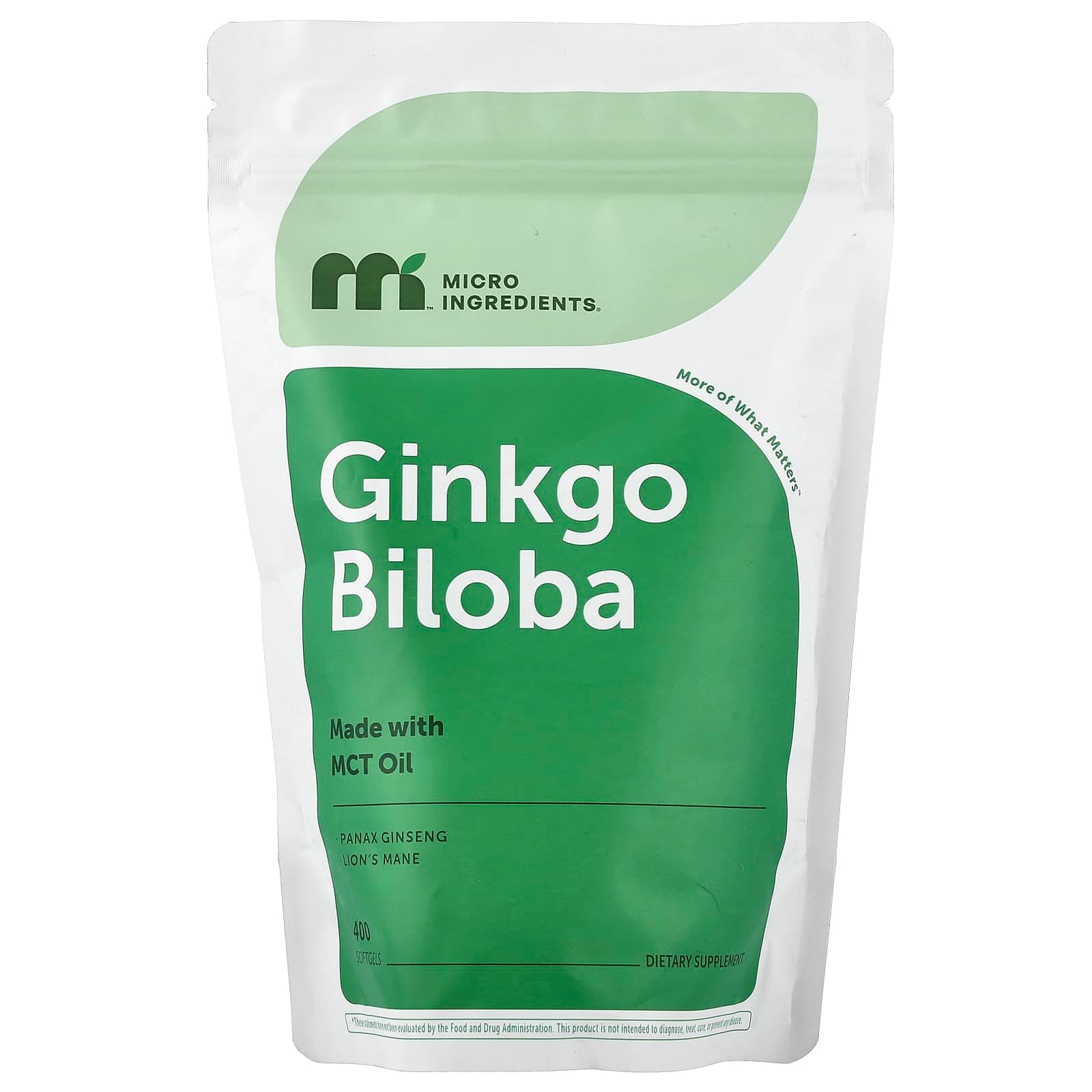 Micro Ingredients Ginkgo Biloba – 400 capsules molles de Micro Ingredients