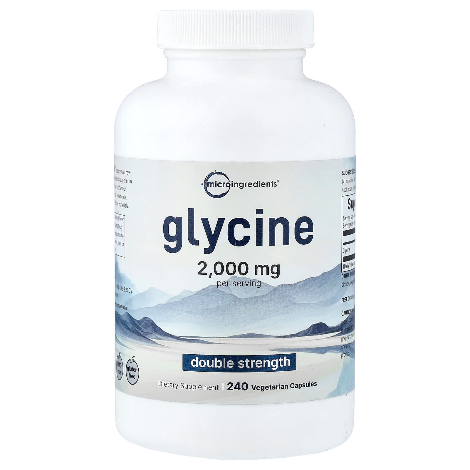 Micro Ingredients Glycine – 240 gélules végétales de Micro Ingredients