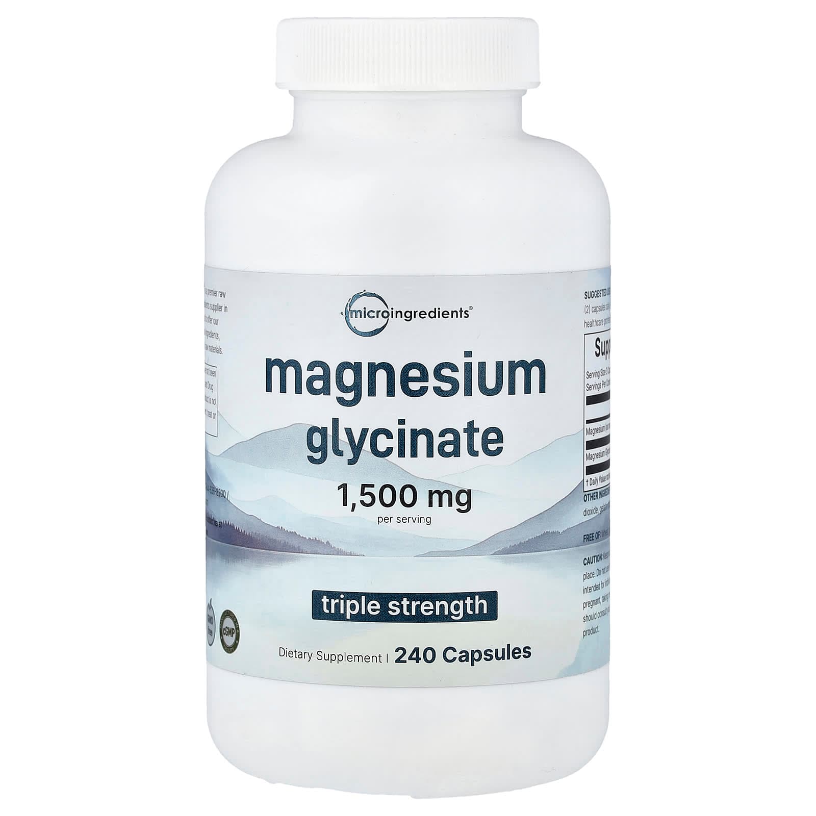 Micro Ingredients Magnesium Glycinate – 240 gélules de Micro Ingredients