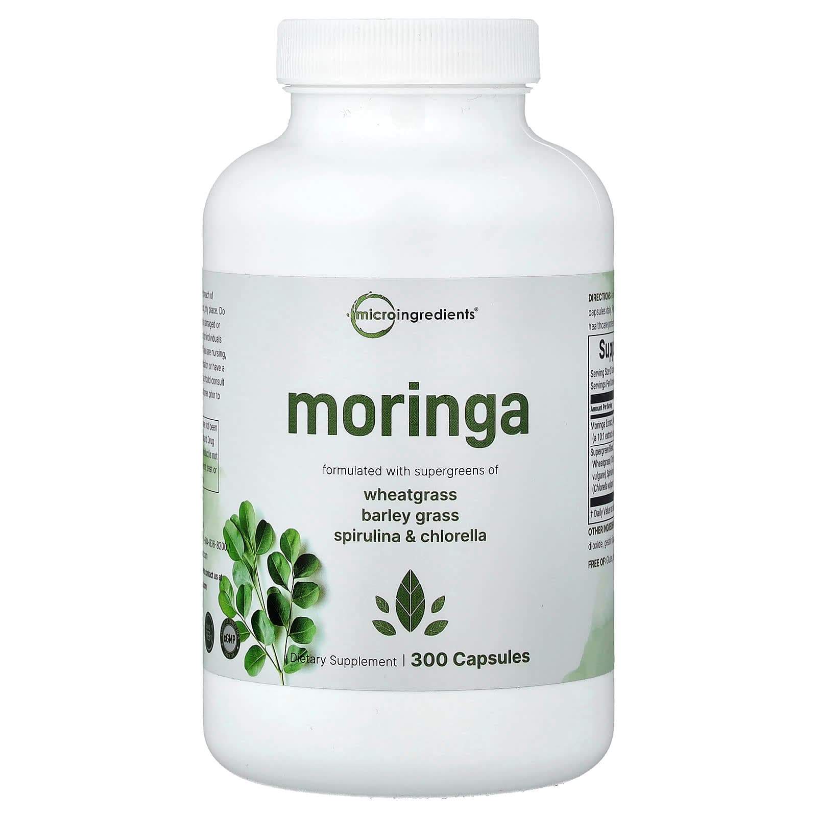 Micro Ingredients Moringa – 300 gélules de Micro Ingredients