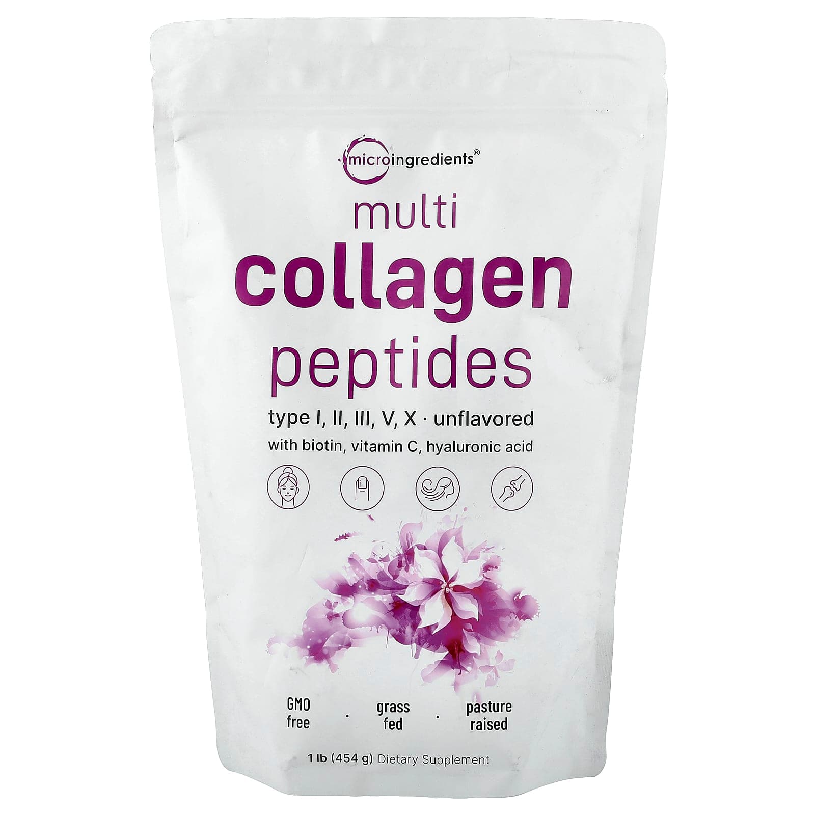 Micro Ingredients Multi Collagen Peptides – Sans arôme – 454 g de Micro Ingredients