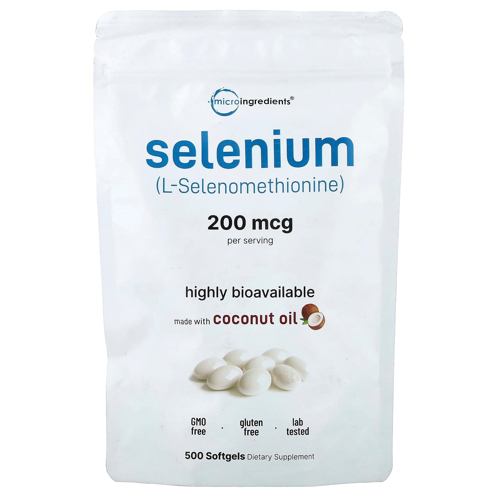 Micro Ingredients Selenium – 500 capsules molles de Micro Ingredients