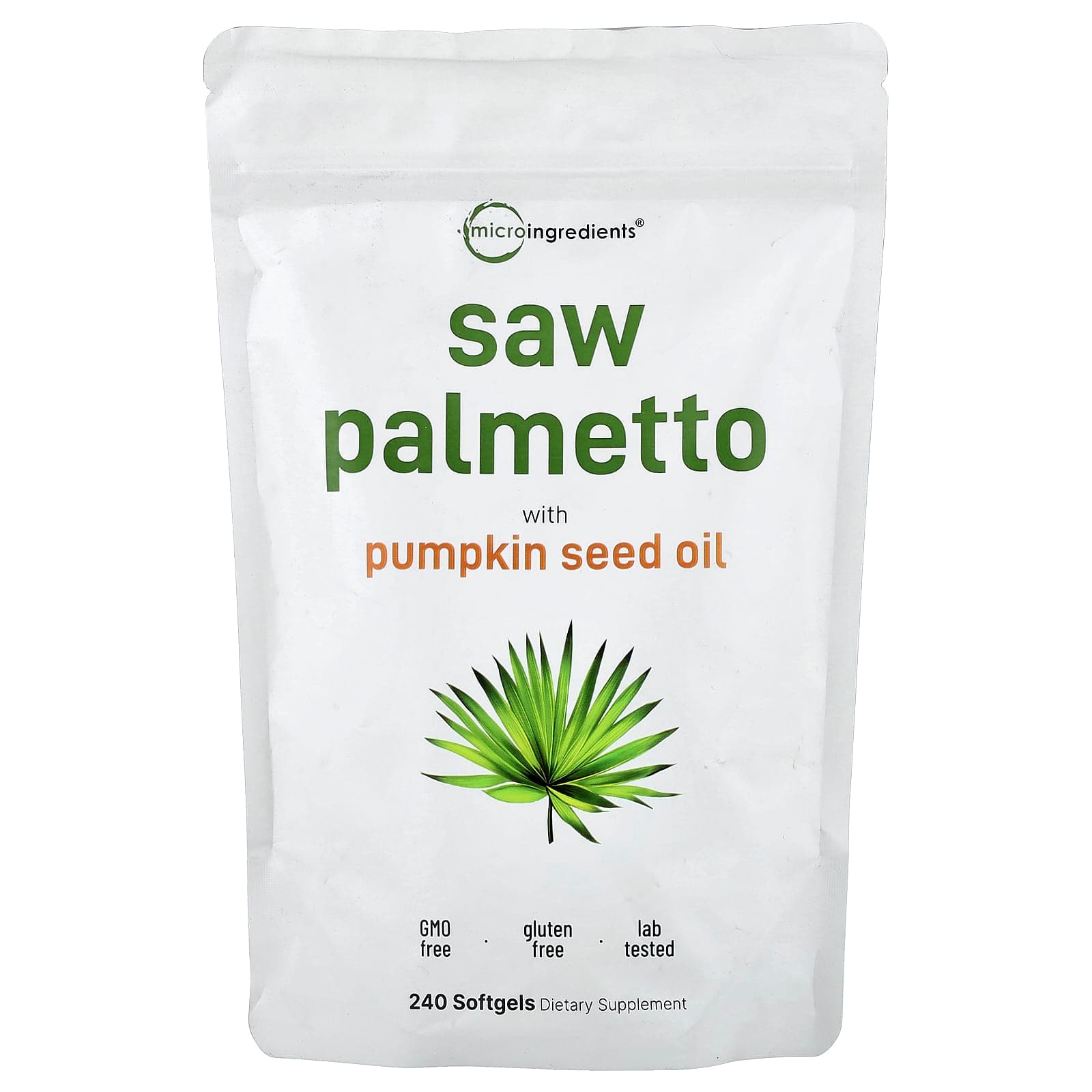 Micro Ingredients Saw Palmetto with Pumpkin Seed Oil – 240 capsules molles de Micro Ingredients